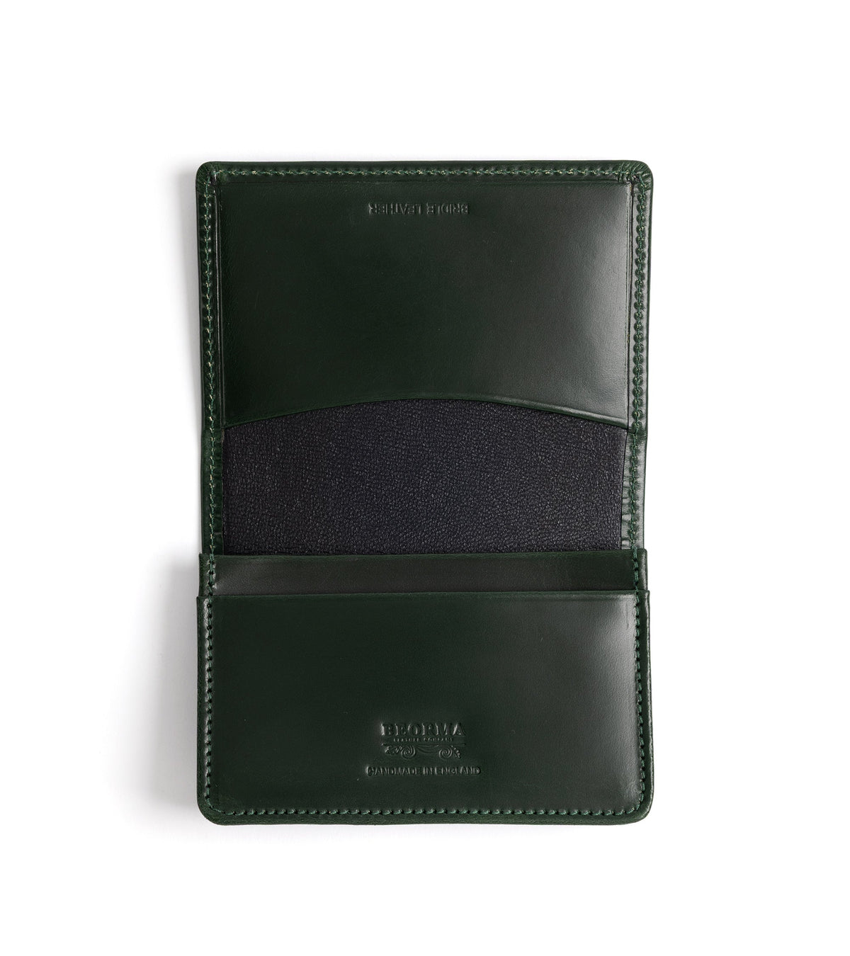 Beorma Bridle Leather Business Card Case in green, additional view