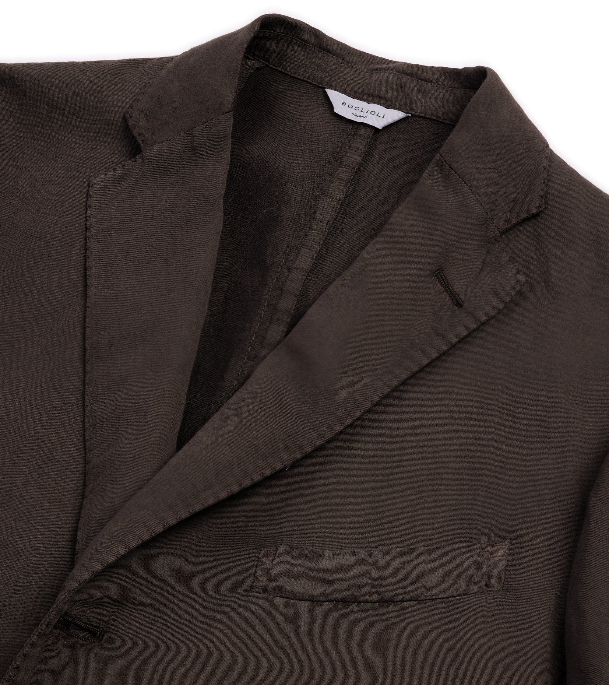 Boglioli Brushed Cotton Linen Suit Jacket: Brown