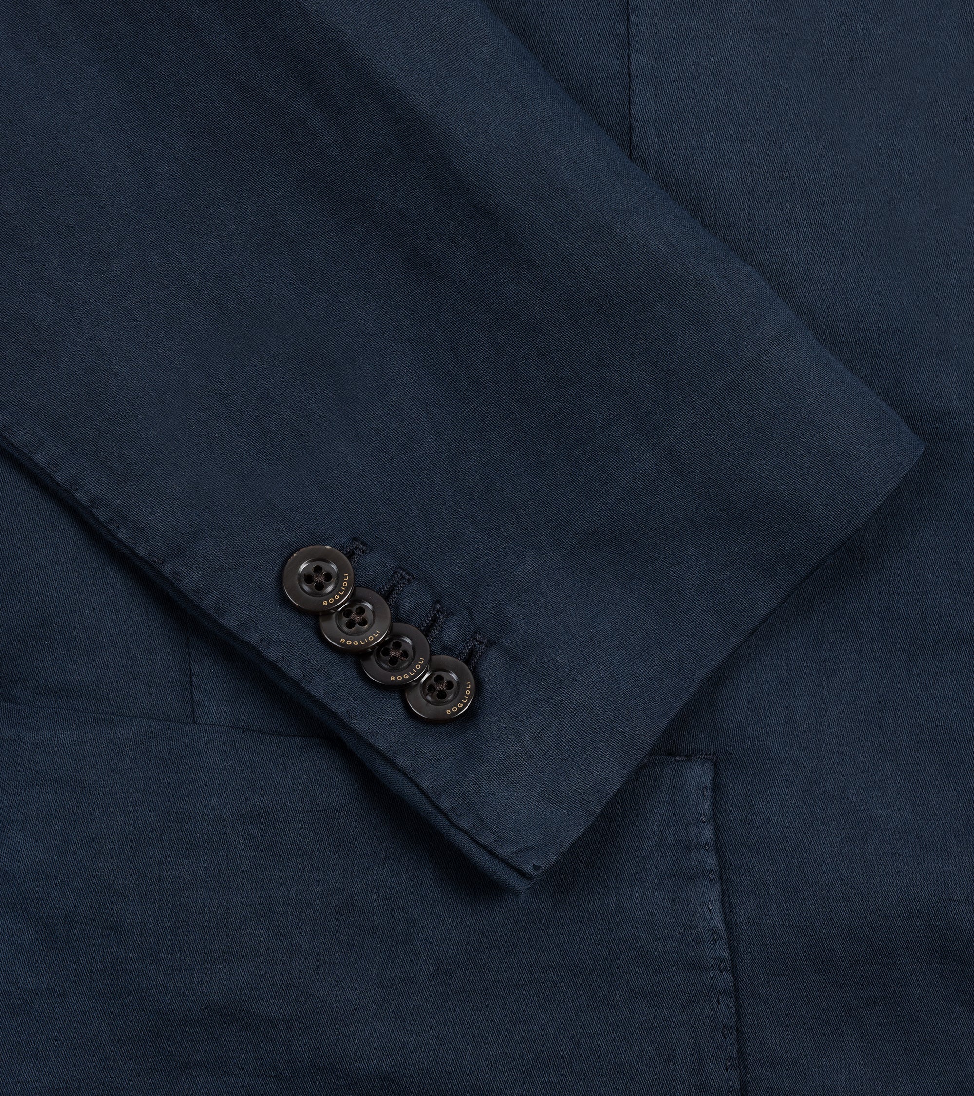 Boglioli Brushed Cotton Linen Suit Jacket: Navy