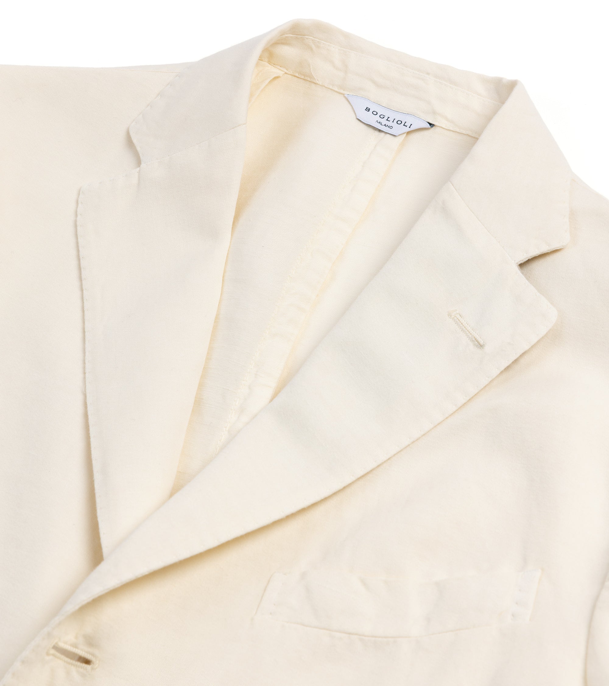 Boglioli Brushed Cotton Linen Suit Jacket: White