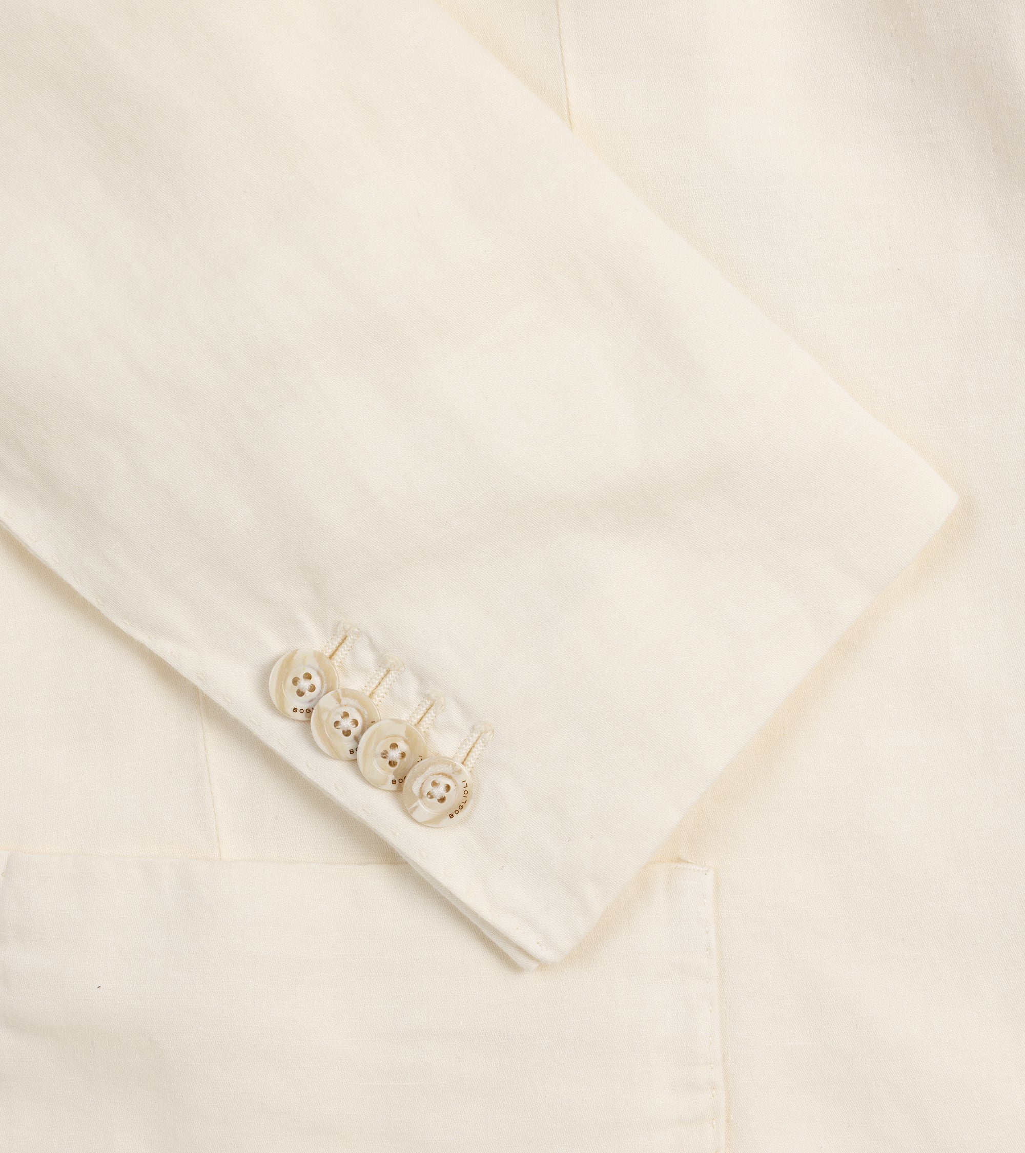 Boglioli Brushed Cotton Linen Suit Jacket: White