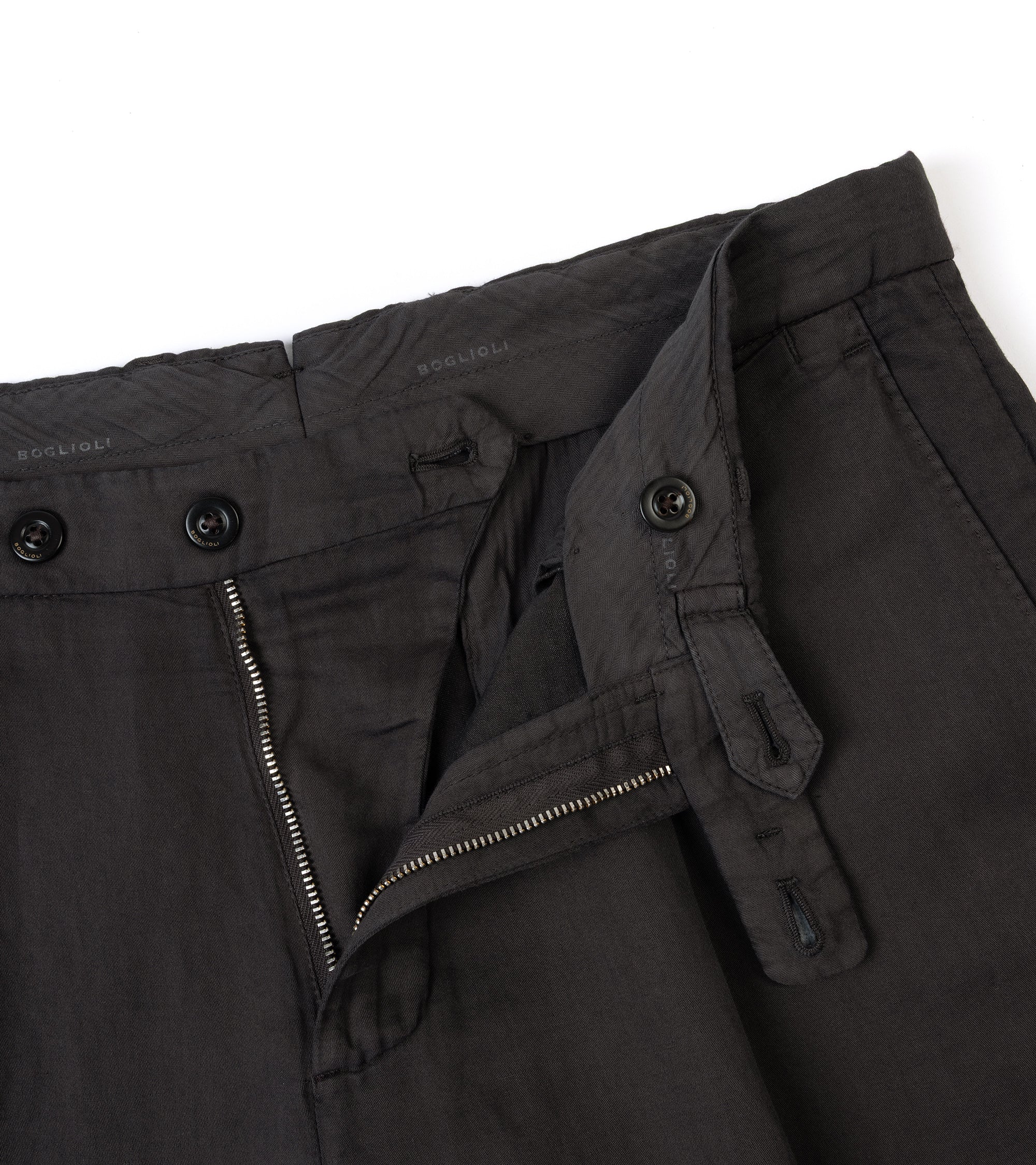 Boglioli Brushed Cotton Linen Suit Trousers: Brown