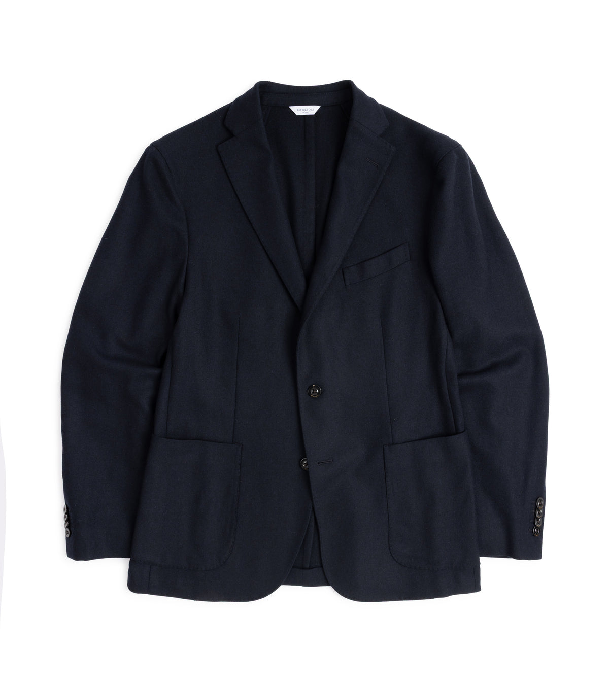 Boglioli Wool Flannel Hopsack K Jacket: Navy