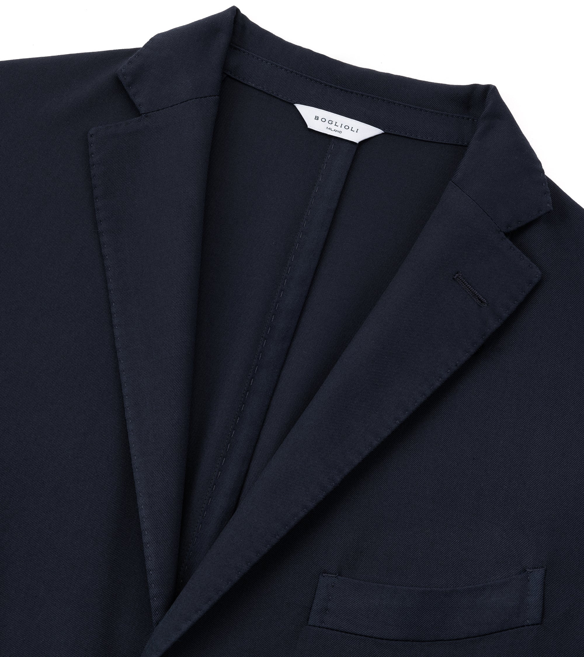 Boglioli Wool Twist Suit: Navy