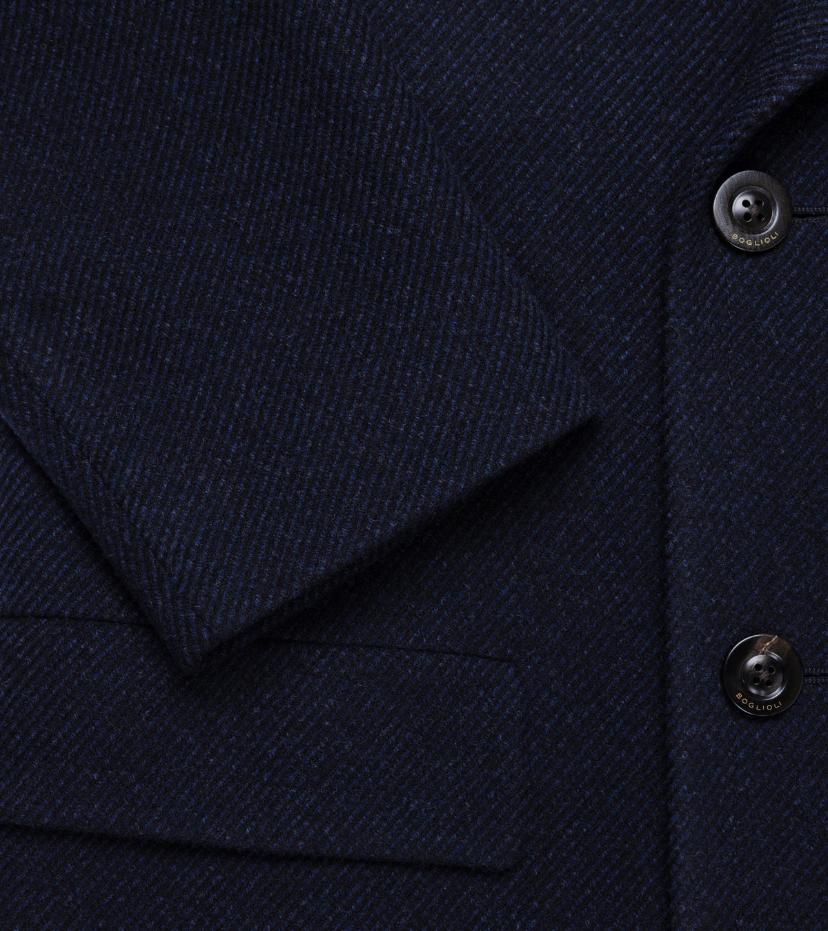Boglioli Wool Cashmere Twill Ulster Coat: Navy