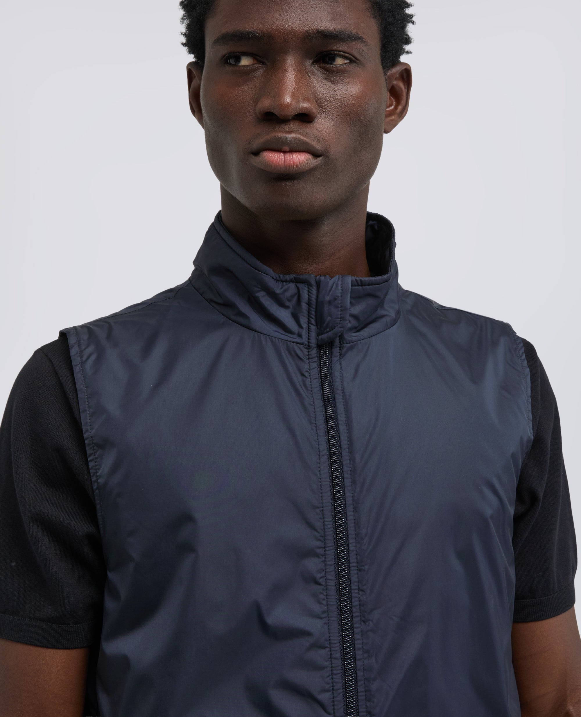 Aspesi Vernes Nylon Gilet: Navy