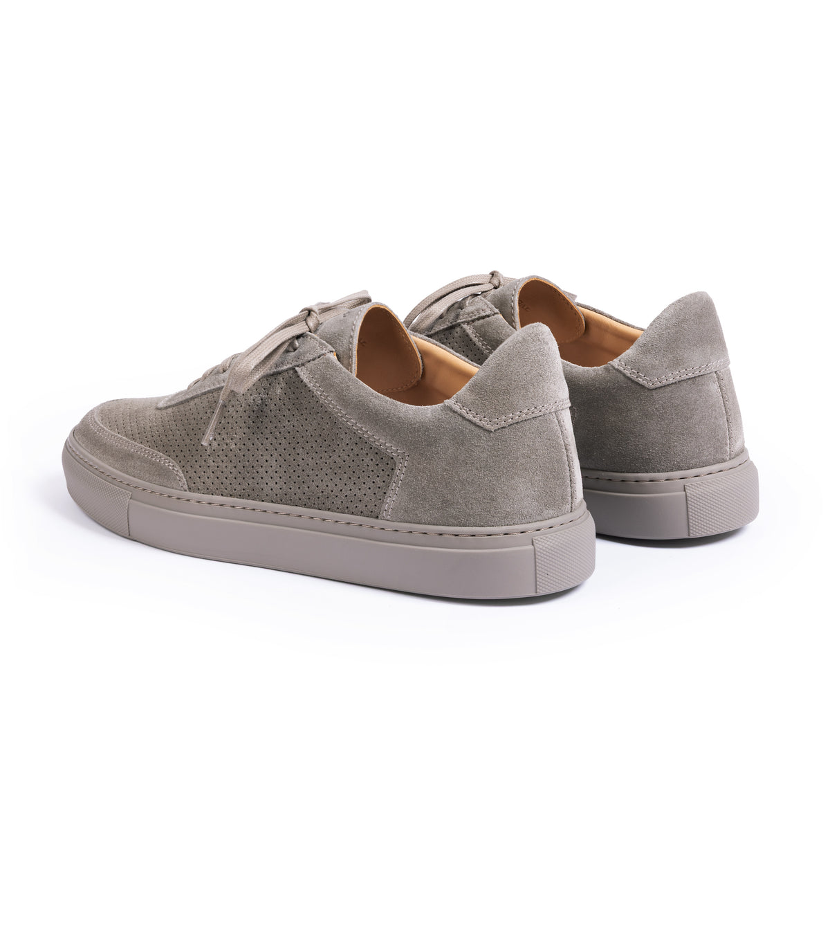 CQP Atrium Suede Sneaker in taupe, product photo.