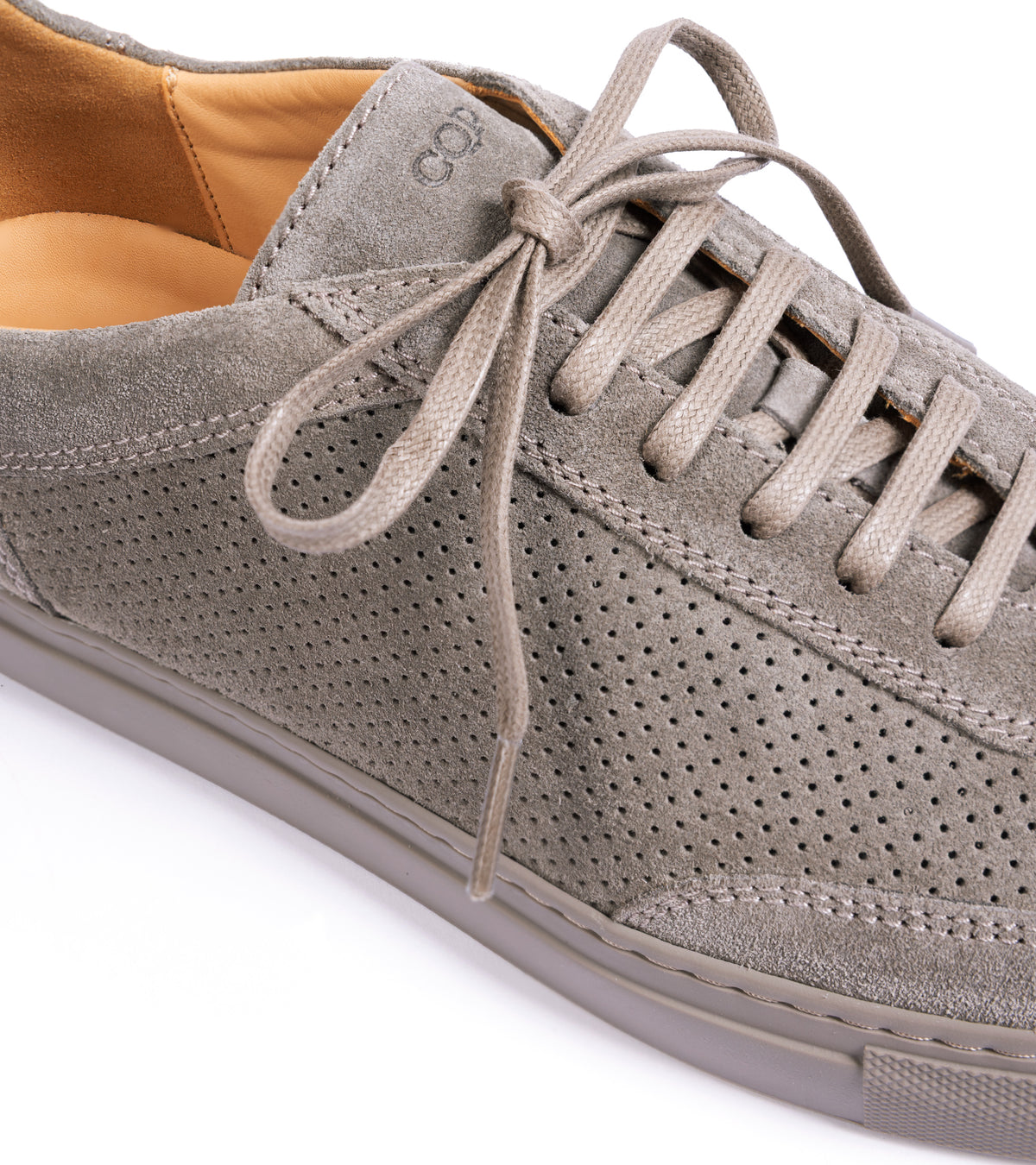 CQP Atrium Suede Sneaker in taupe, product photo.