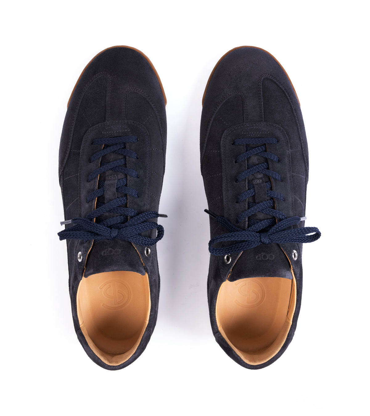 CQP Piazza Suede Sneaker in dusty navy, product photo.