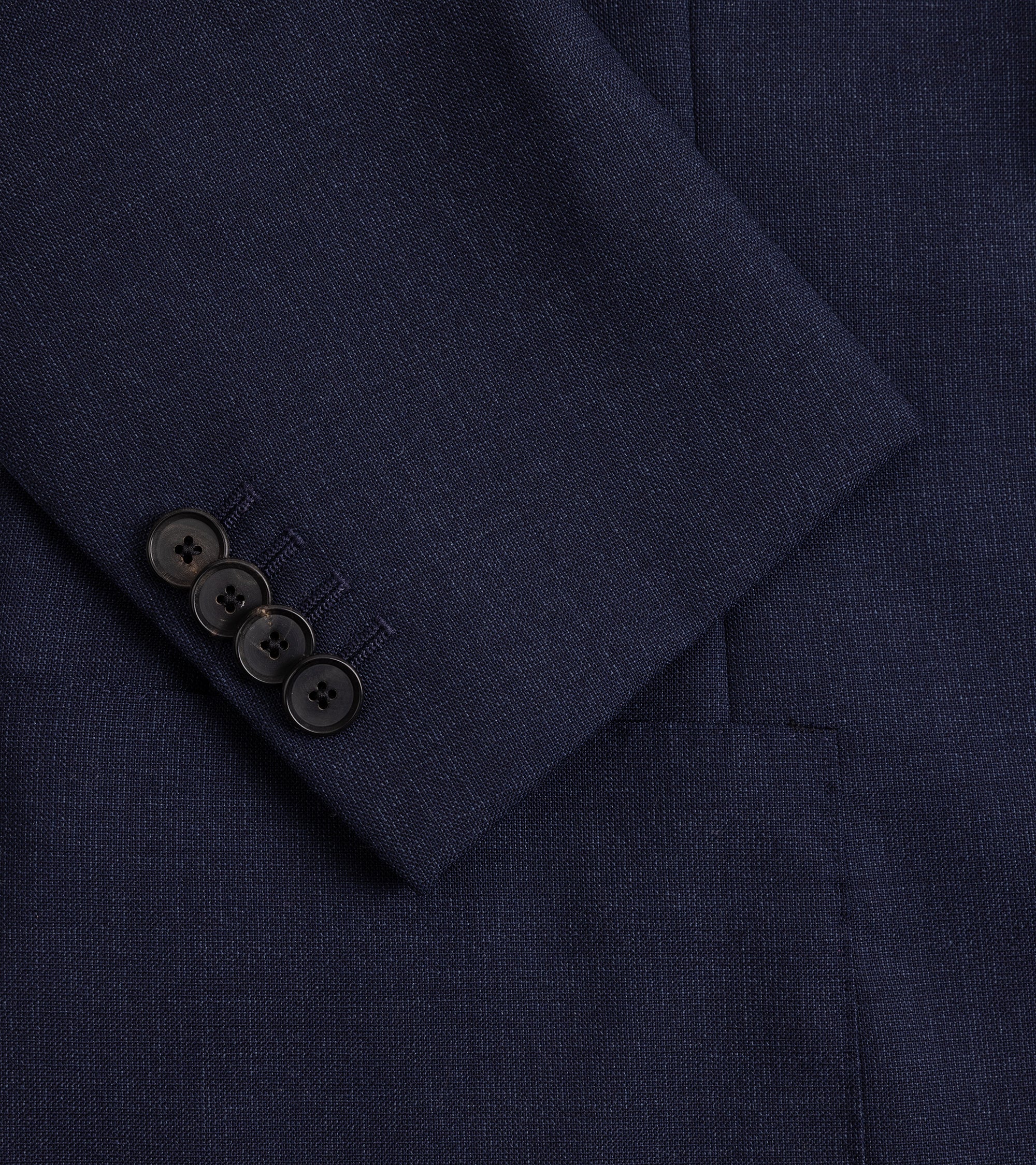 Caruso Aida 3-Ply Wool Canvas Suit: Navy