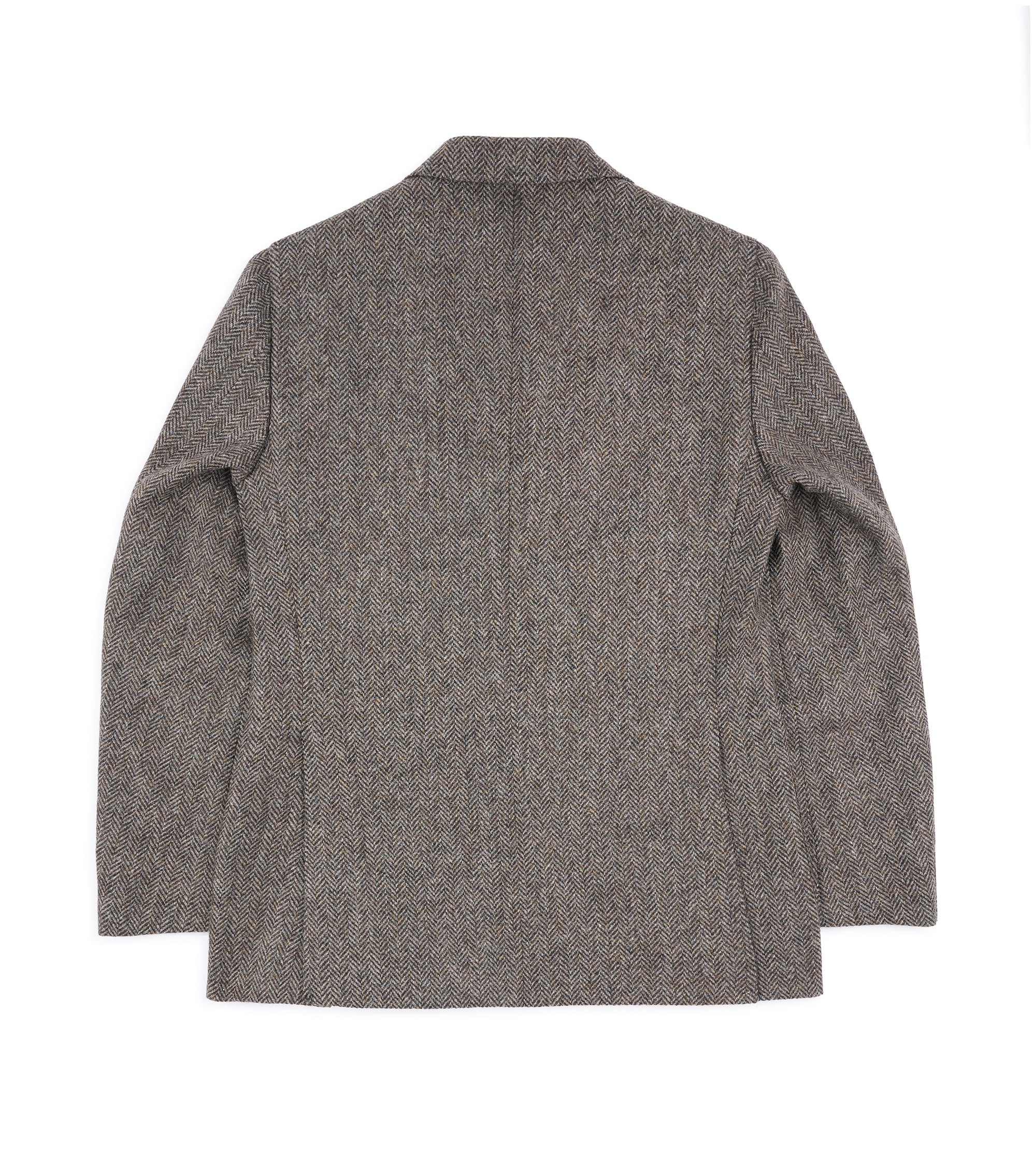 Caruso Aida Wool Herringbone Jacket: Biscuit