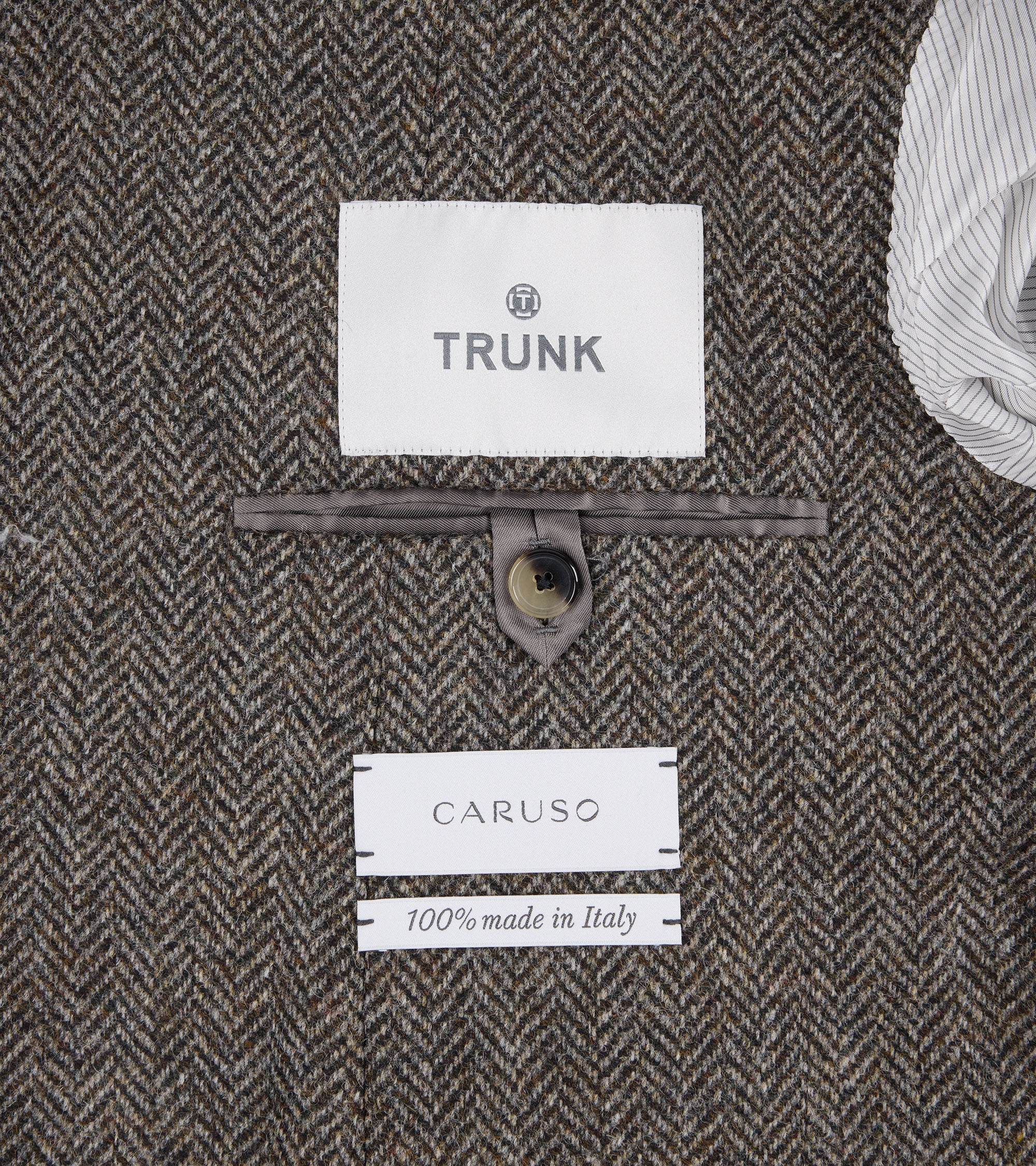Caruso Aida Wool Herringbone Jacket: Biscuit