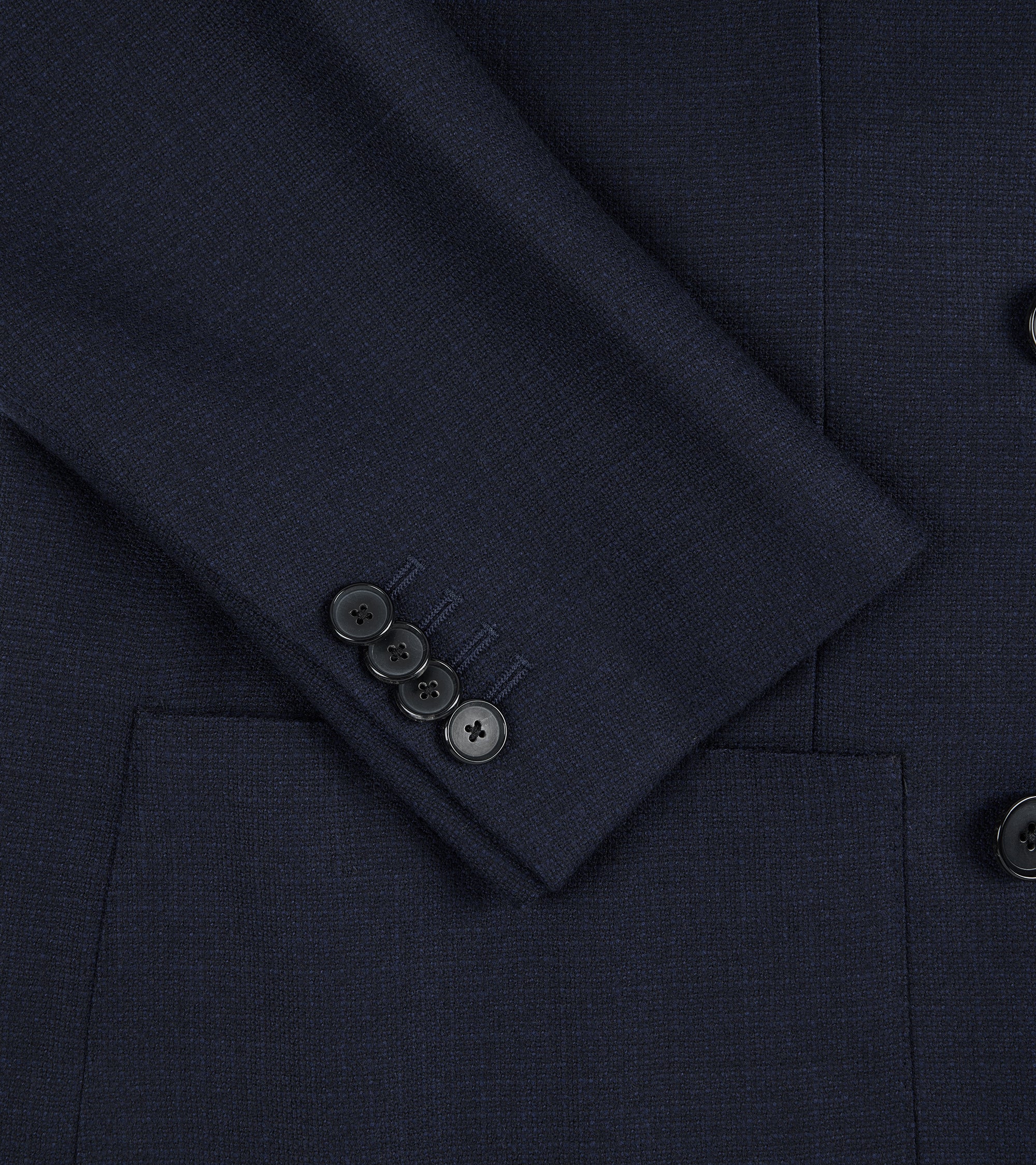 Caruso Aida Wool Melange Double-Breasted Jacket: Navy