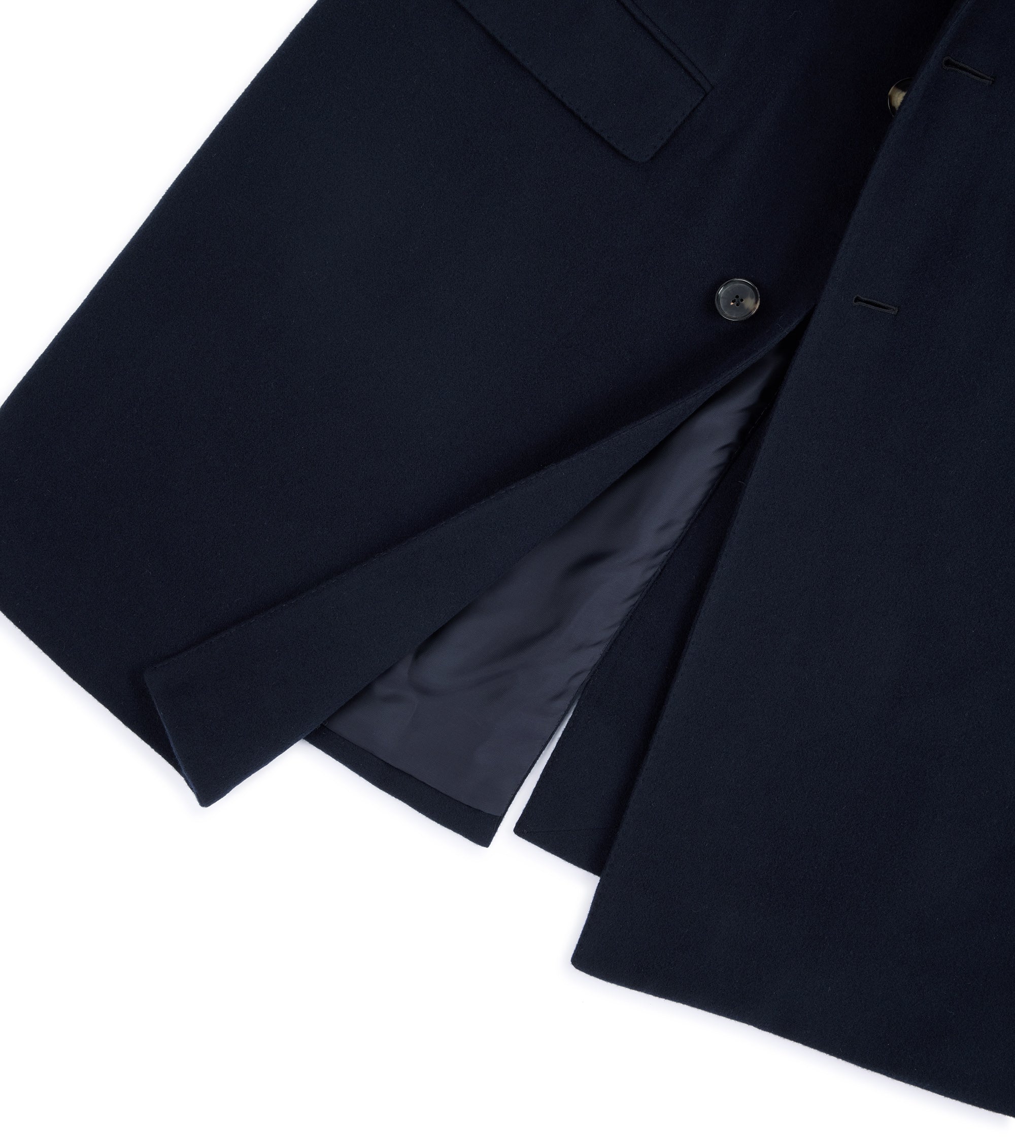 Caruso Aida Wool Overcoat: Navy