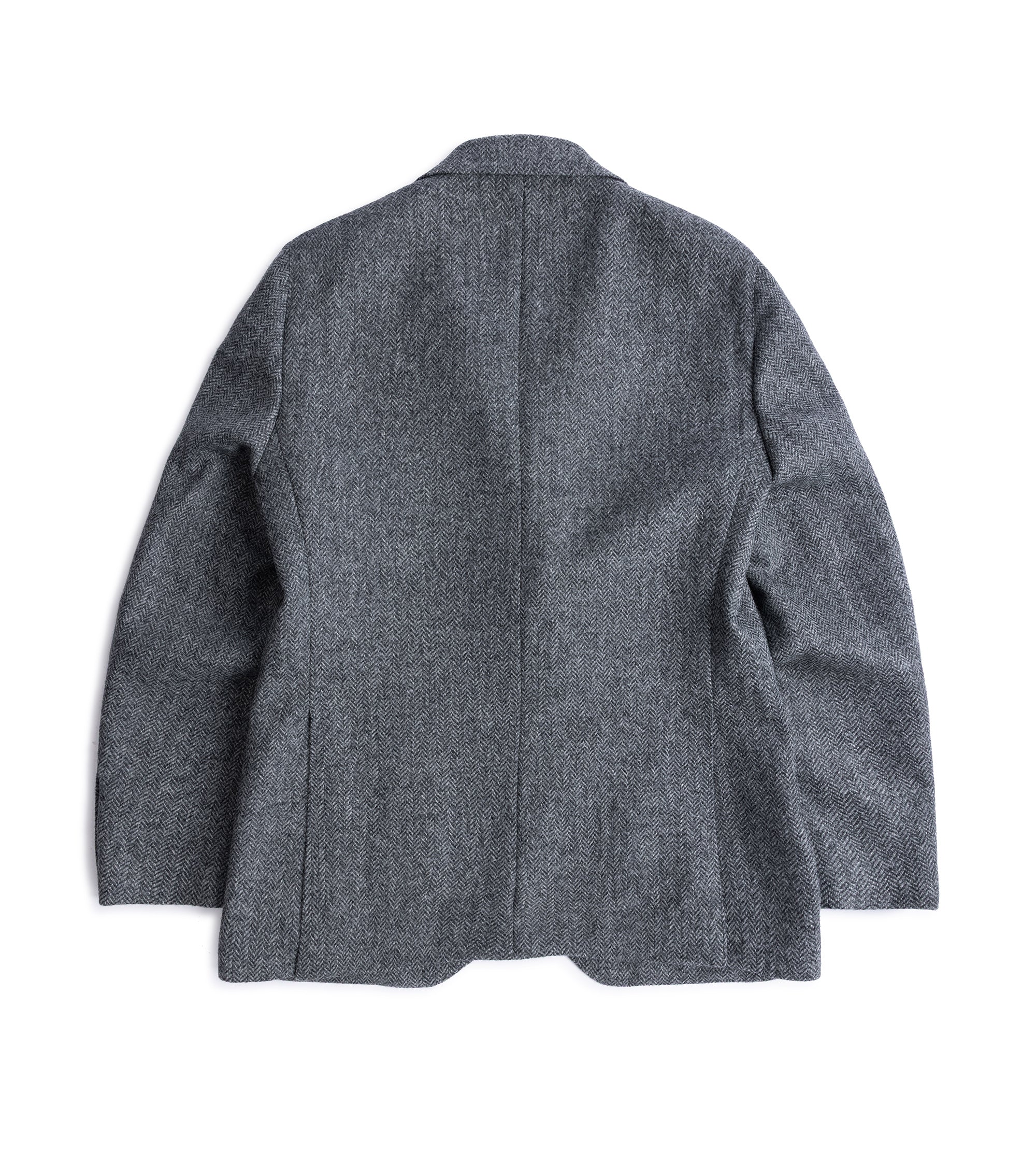 Caruso Aida Shetland Wool Herringbone Jacket: Grey