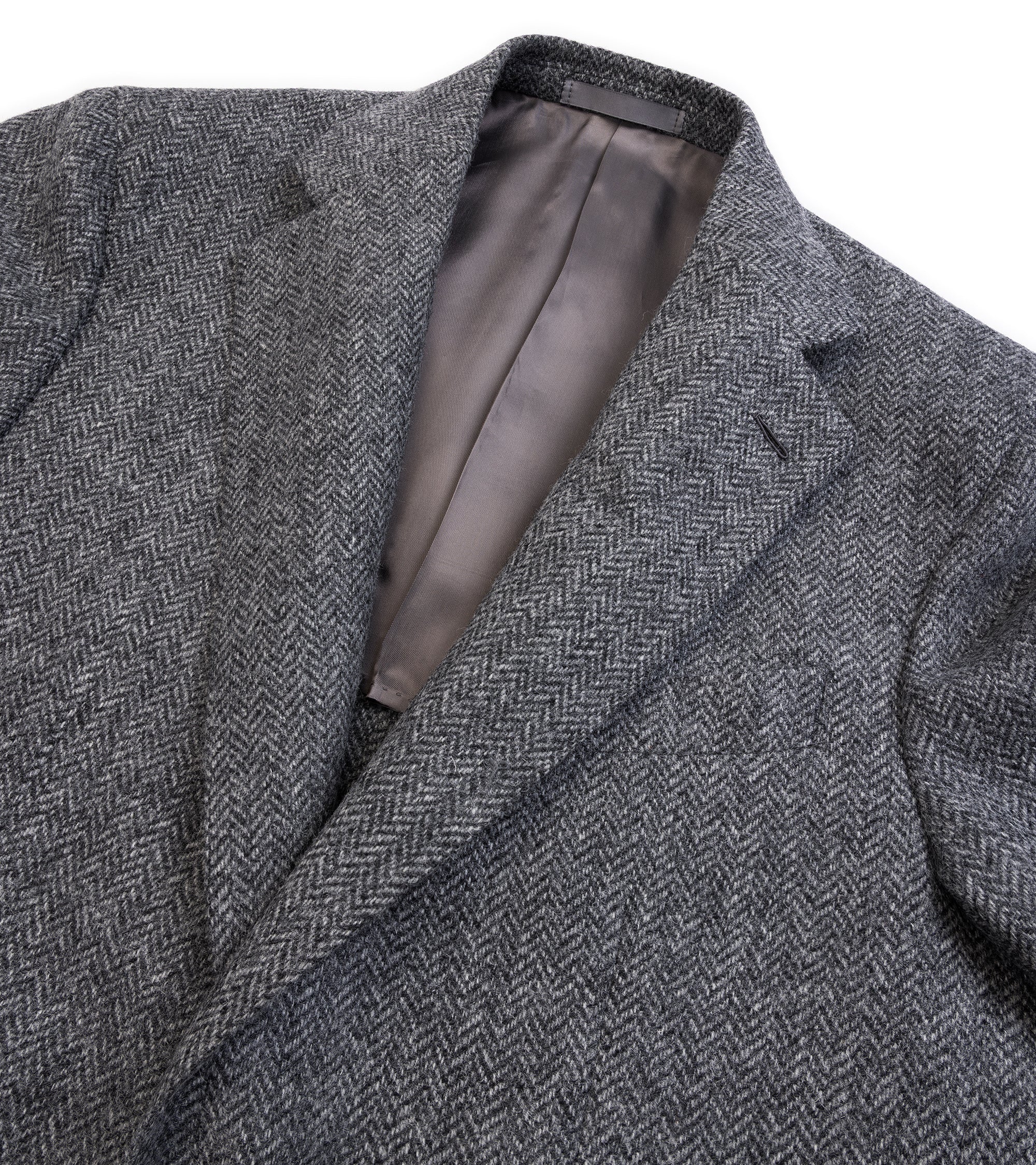 Caruso Aida Shetland Wool Herringbone Jacket: Grey