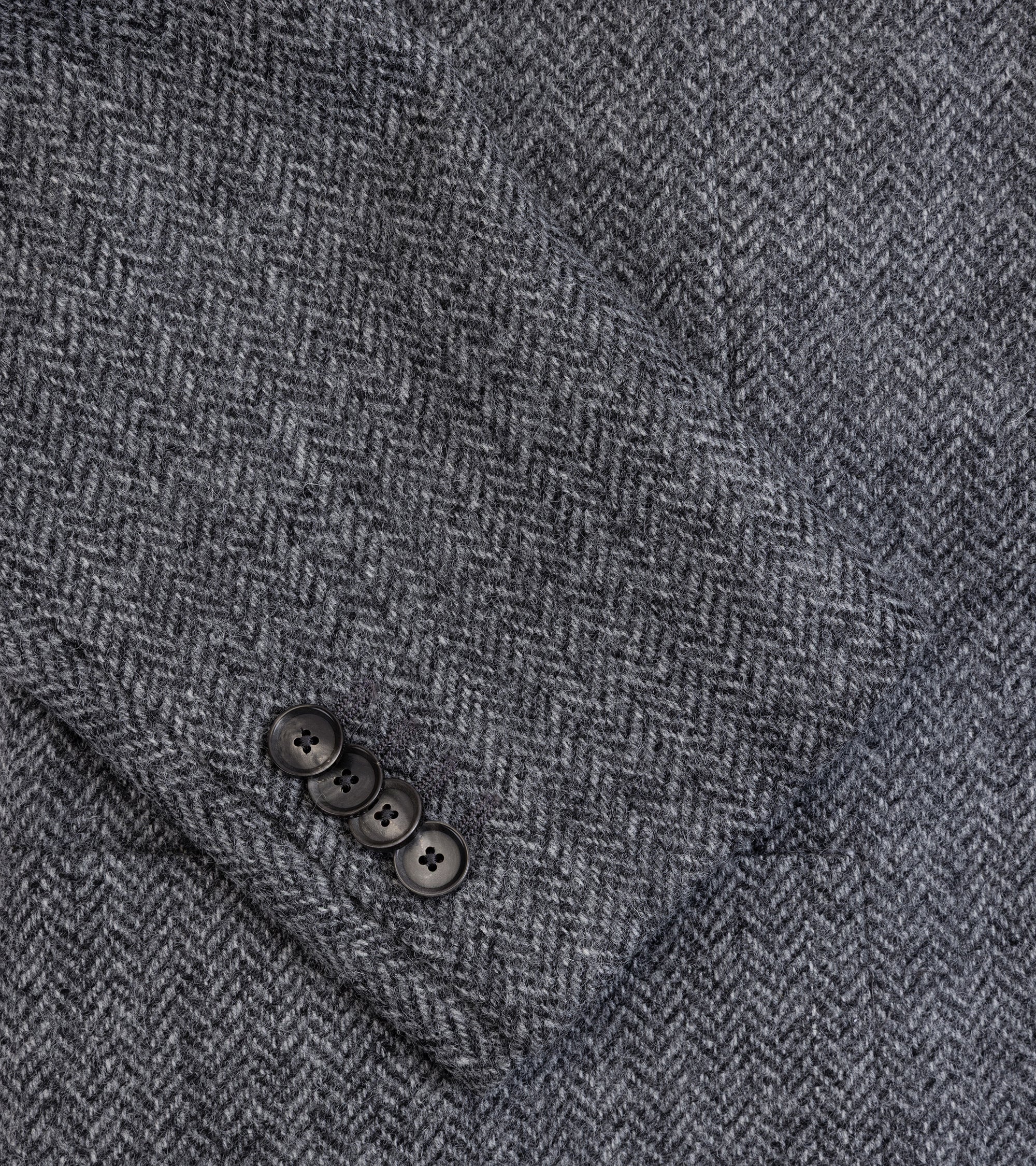 Caruso Aida Shetland Wool Herringbone Jacket: Grey
