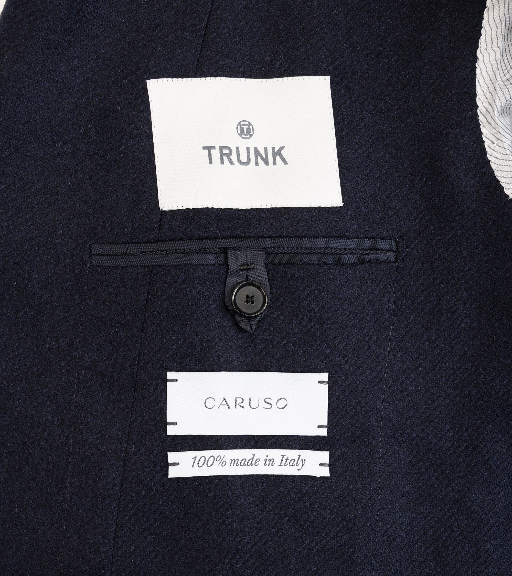 Caruso Aida Wool Cashmere Twill Double Breasted Jacket: Navy