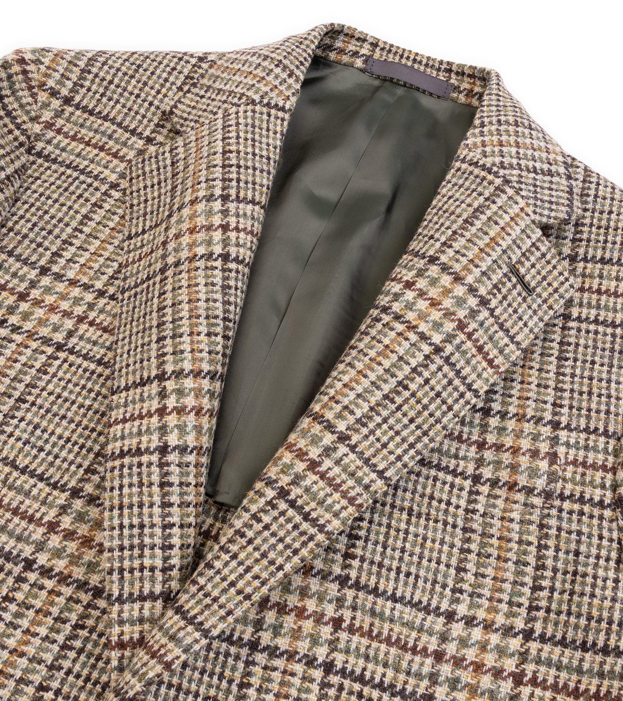 Caruso Aida Wool Large Glencheck Jacket: Green