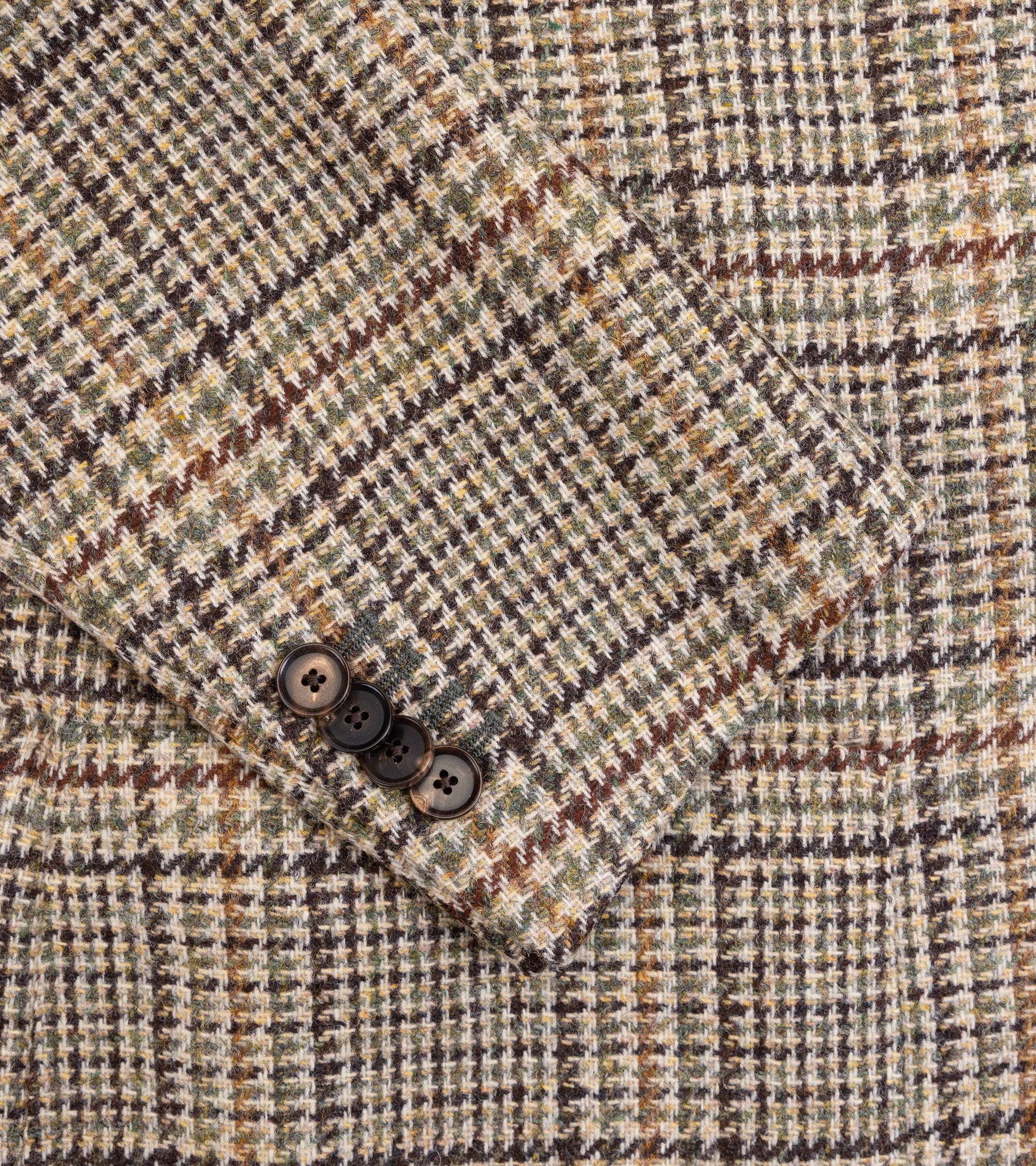 Caruso Aida Wool Large Glencheck Jacket: Green