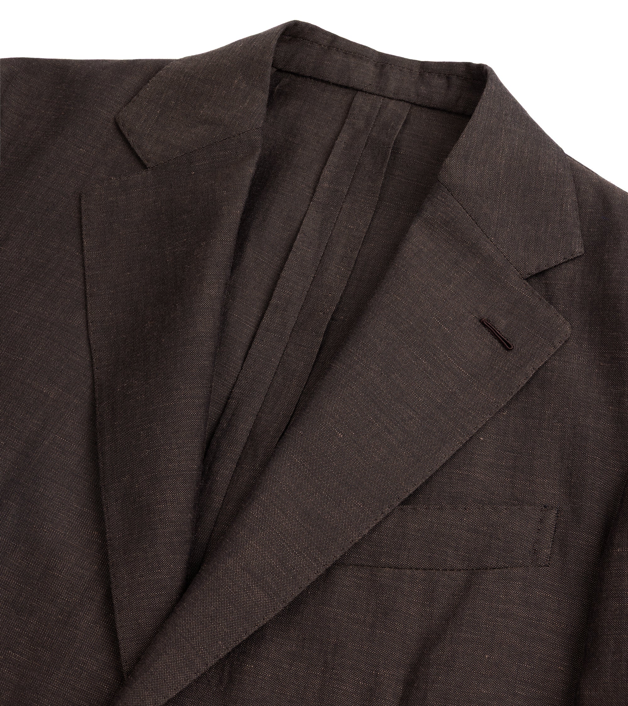 Caruso Butterfly Wool Linen Jacket: Brown