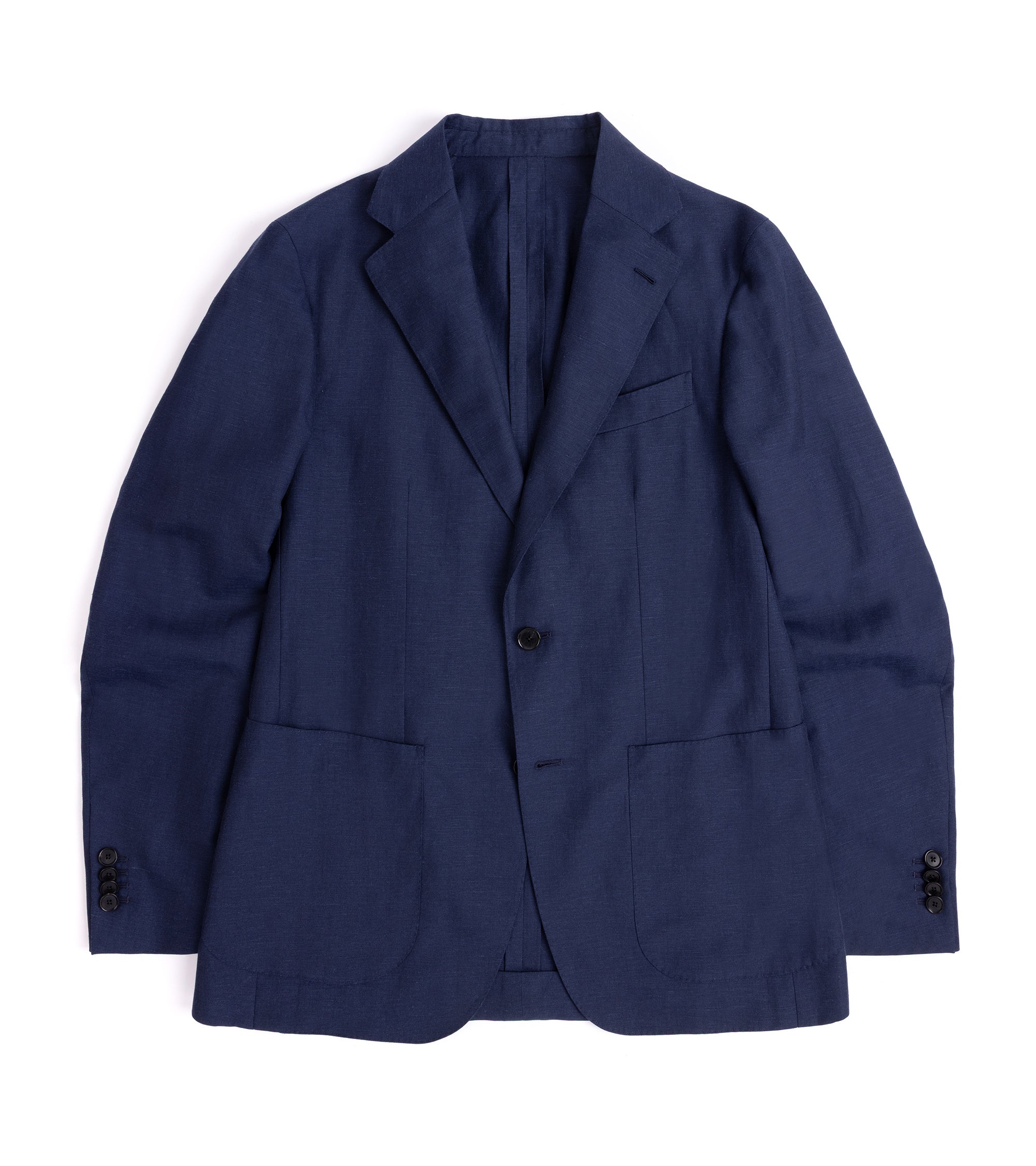 Caruso Butterfly Wool Linen Jacket: Navy