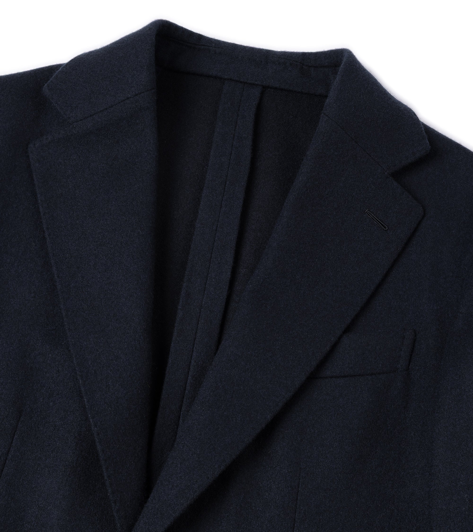Caruso for Trunk Butterfly Fox Flannel Wool Cashmere Jacket: Navy