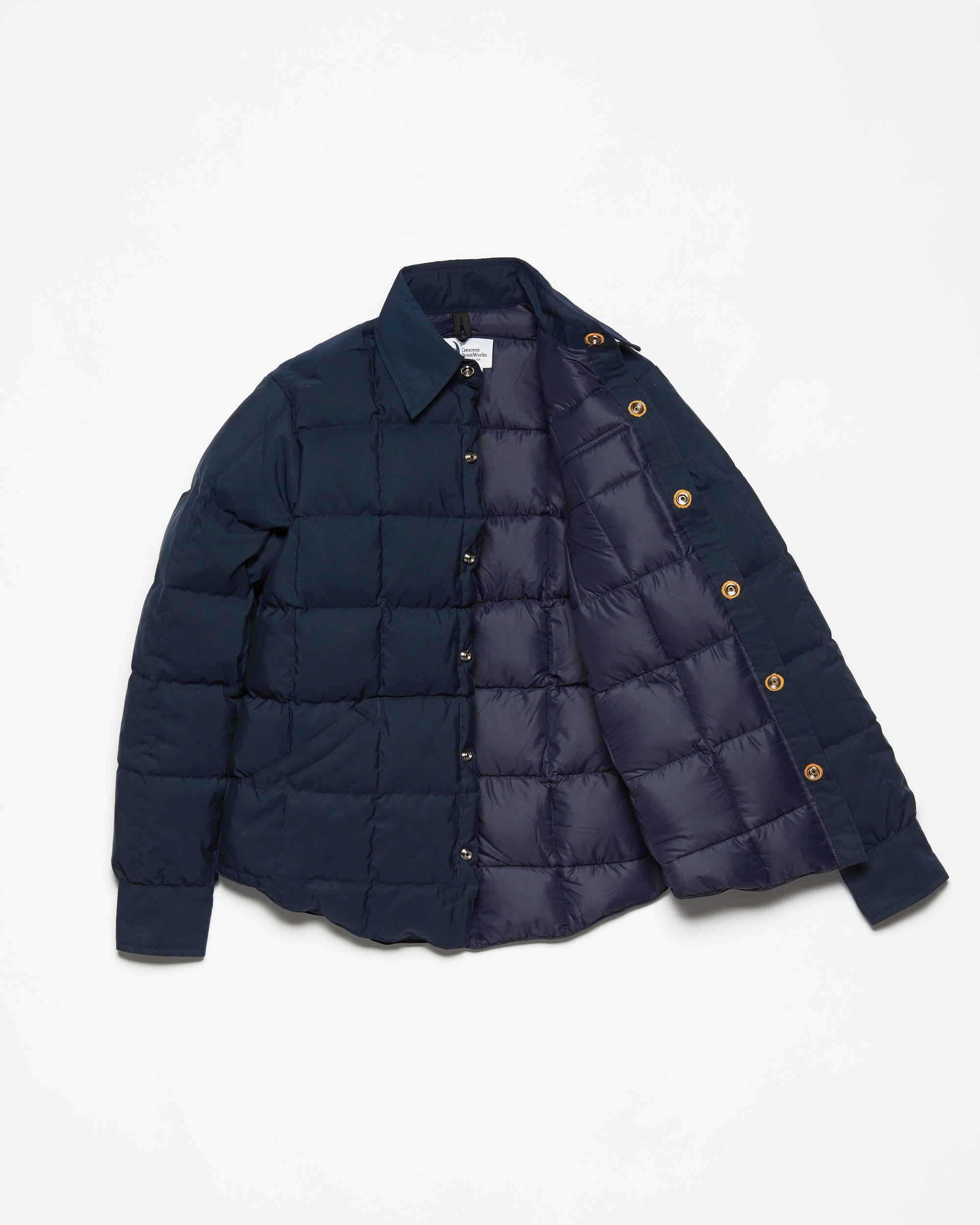Crescent Down Works 60/40 Padded Down Shirt: Navy