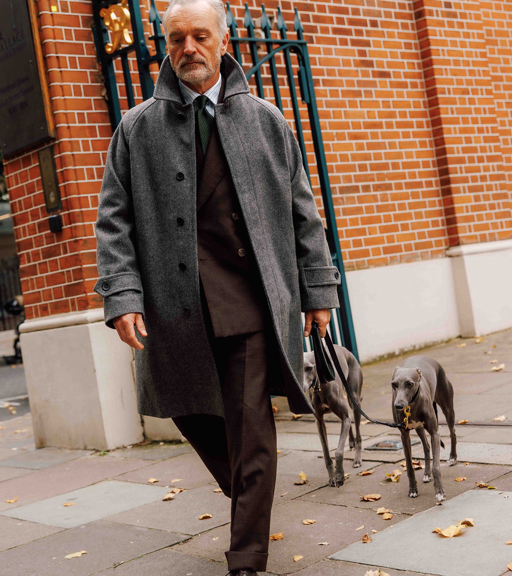 Trunk Devonshire Fox Brothers Wool Twill Overcoat: Warm Grey