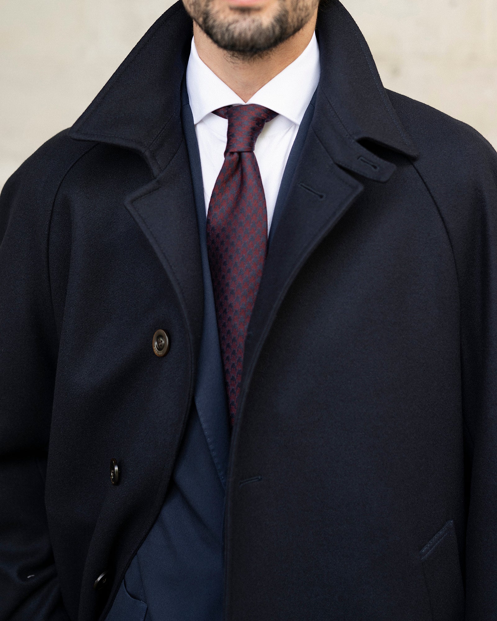 Boglioli Wool Tiroler Overcoat: Navy