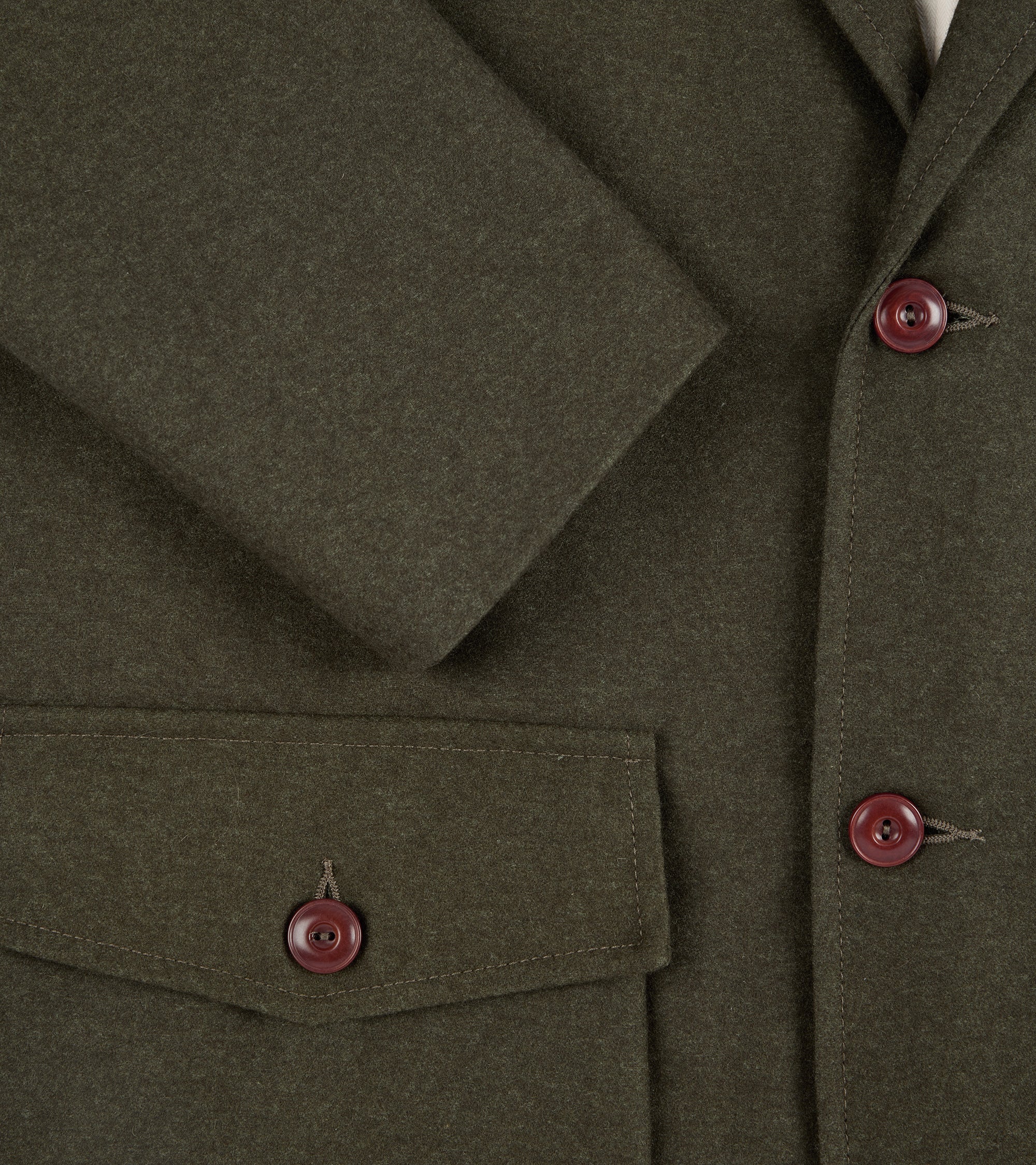 East Harbour Surplus Chester Washed Wool Flannel Jacket: Olive