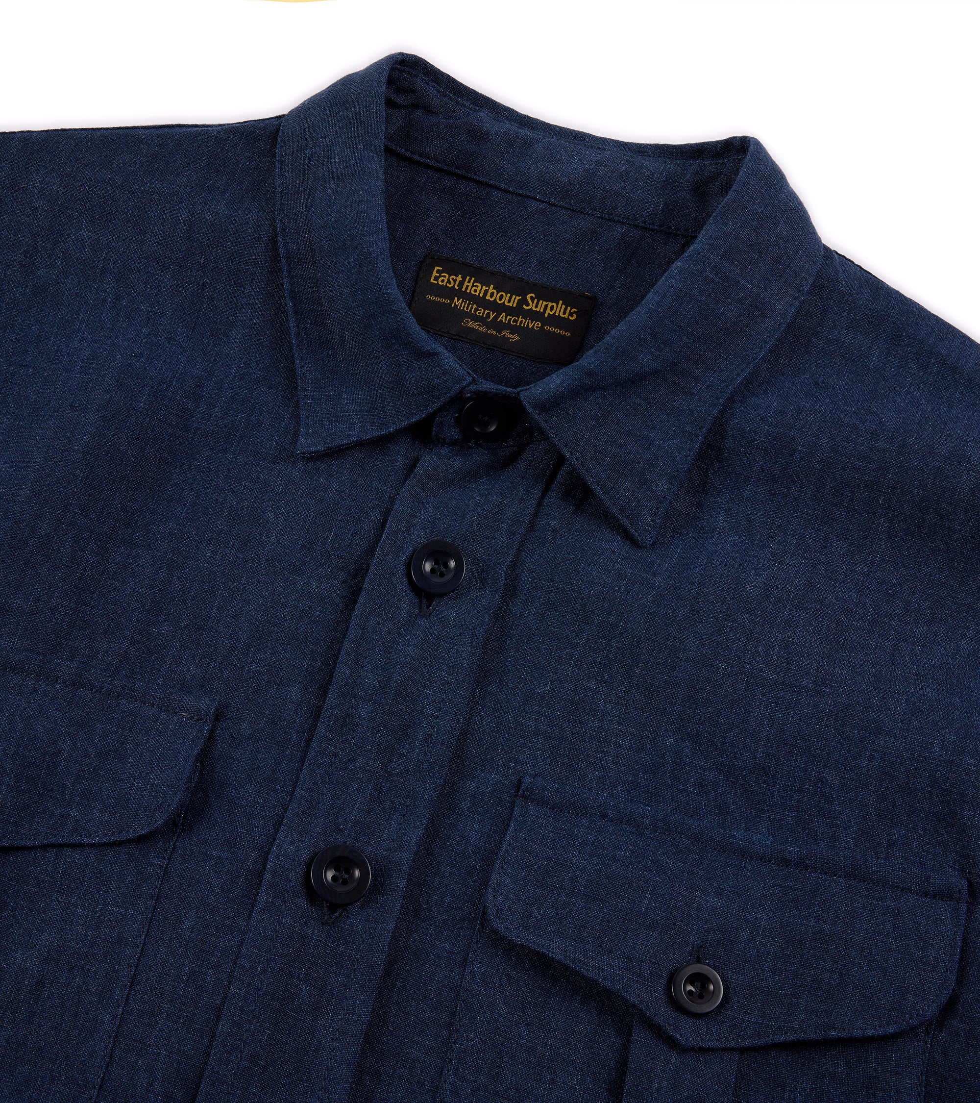 East Harbour Surplus Ellis Linen Canvas Army Jacket: Blue