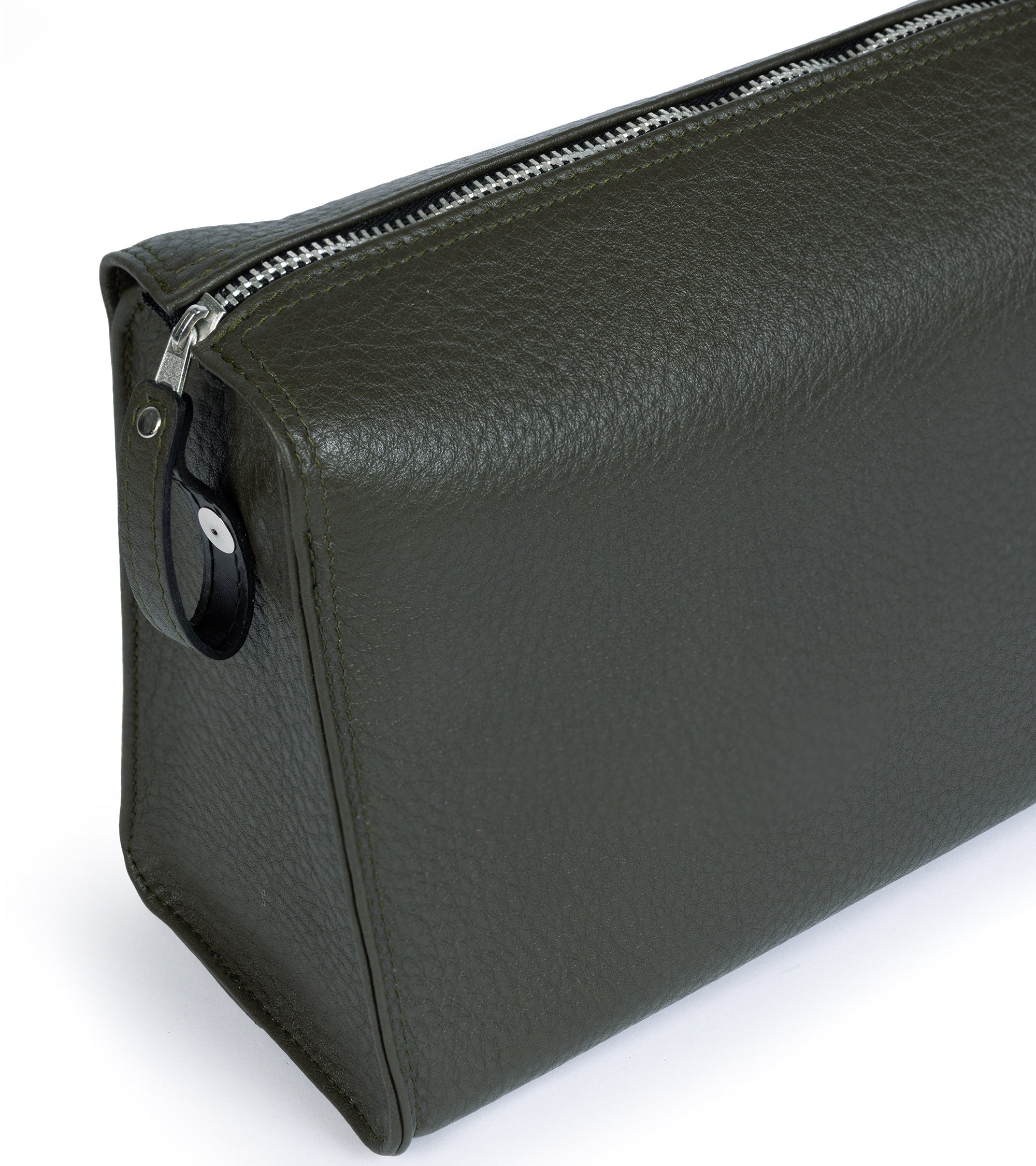 F. Hammann Leather Wash Bag: Olive