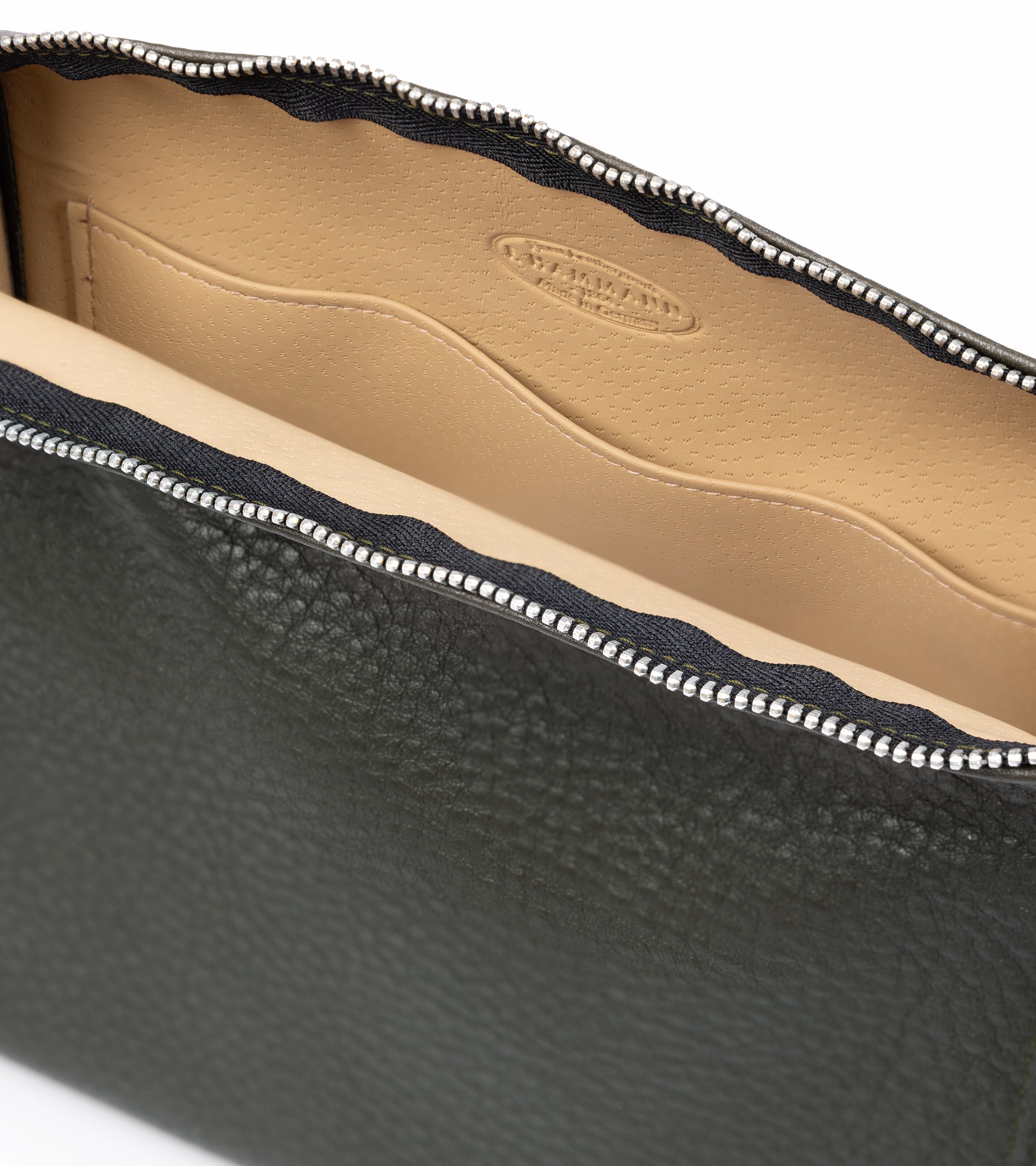 F. Hammann Leather Wash Bag: Olive