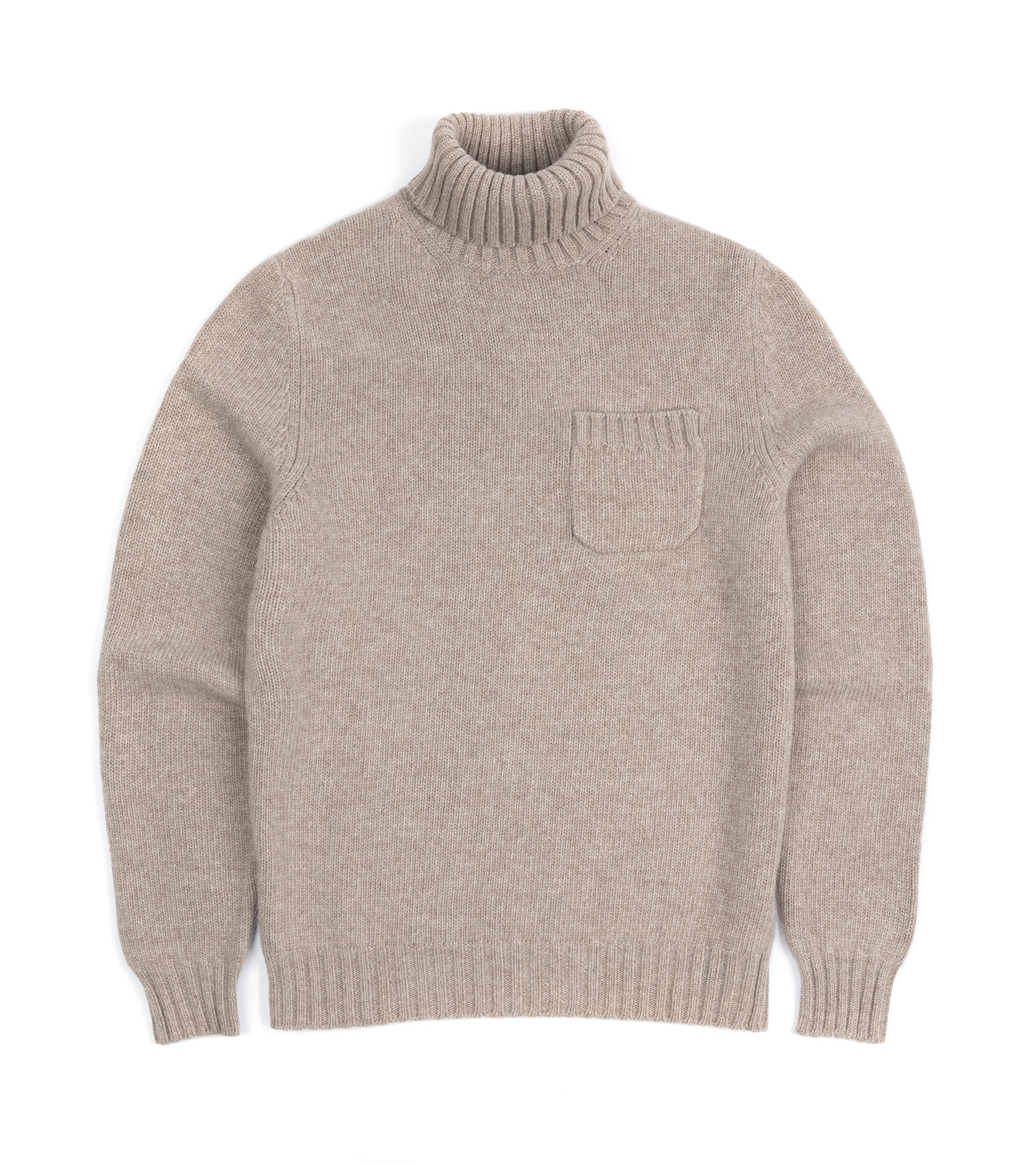 Fedeli Oslo Wool Cashmere Roll Neck Sweater: Greige