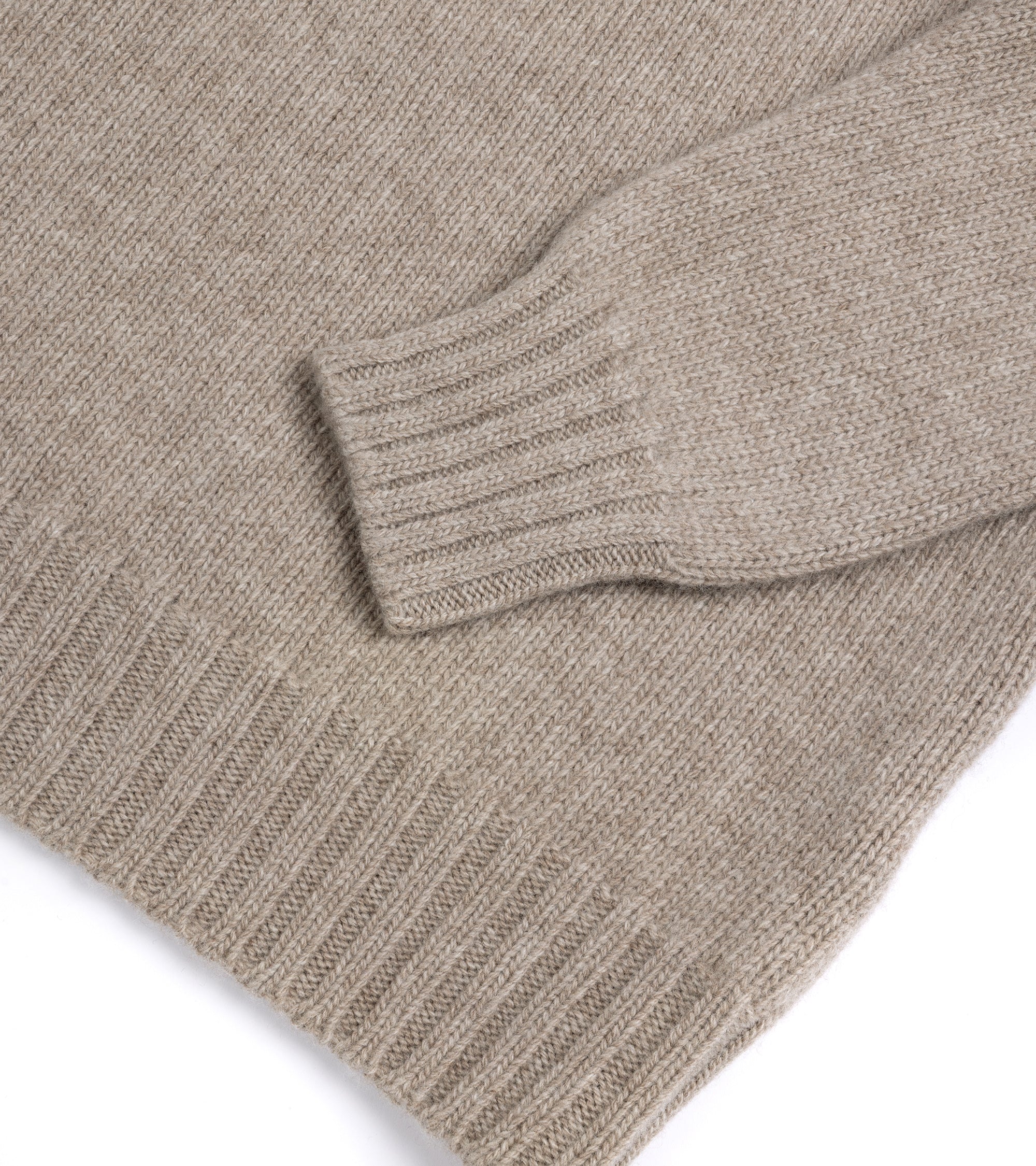 Fedeli Oslo Wool Cashmere Roll Neck Sweater: Greige