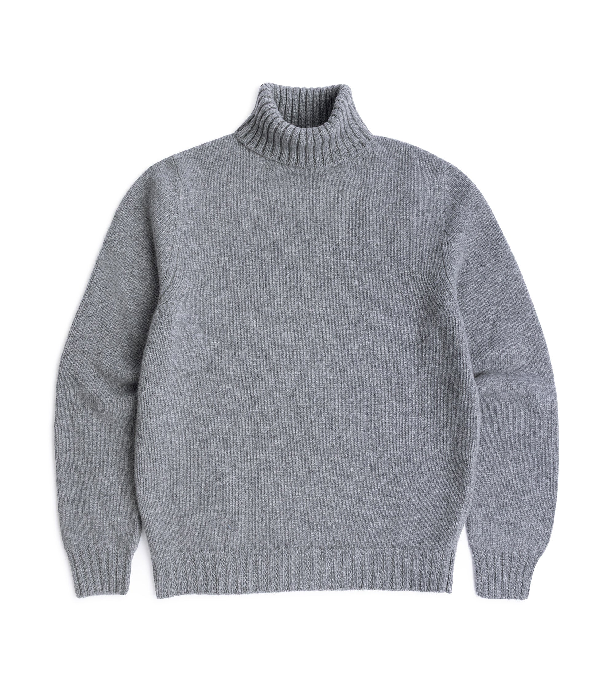 Grey cashmere Fedeli roll neck sweater.