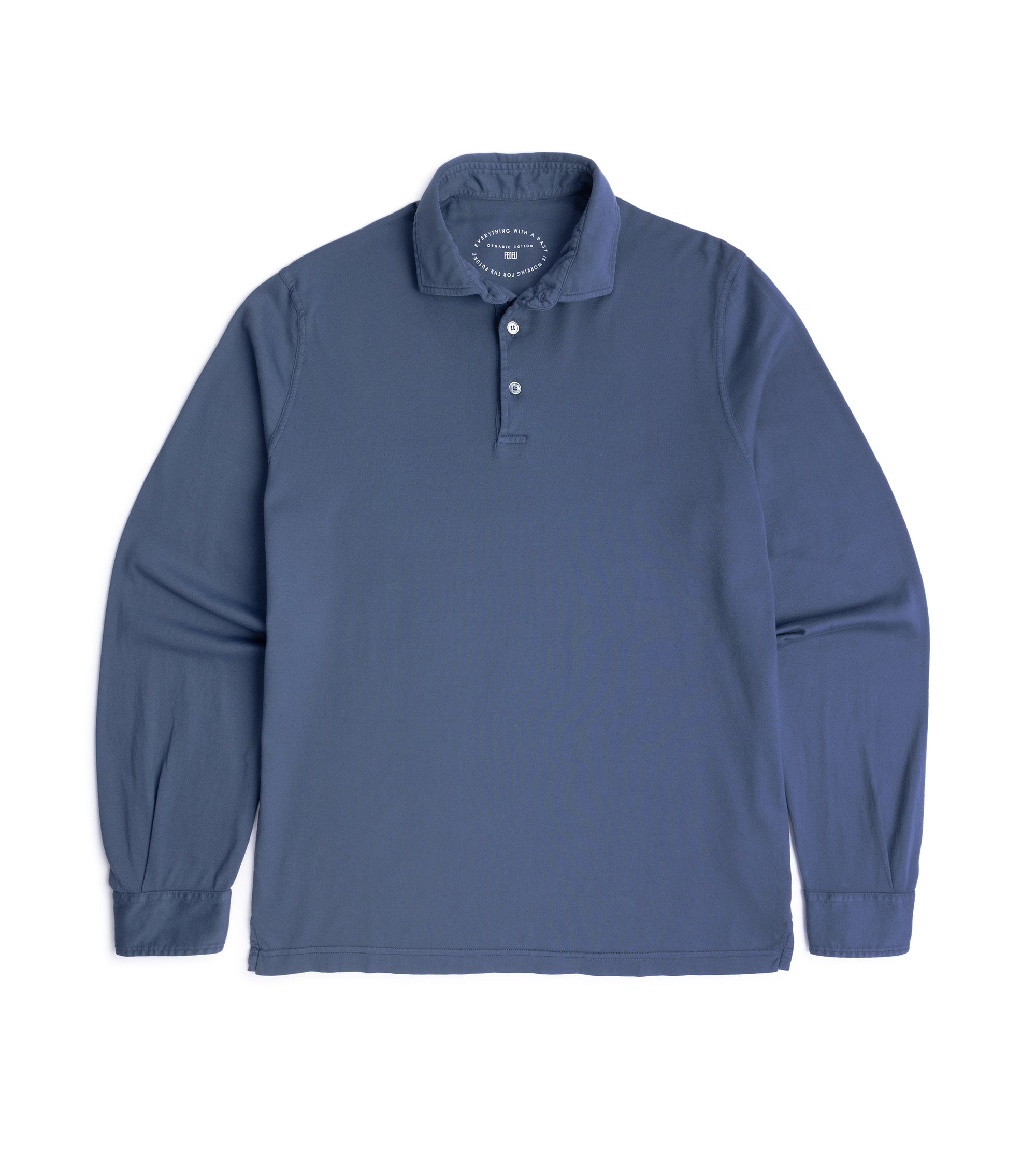 Fedeli Zero Cotton Jersey Long Sleeve Polo Shirt