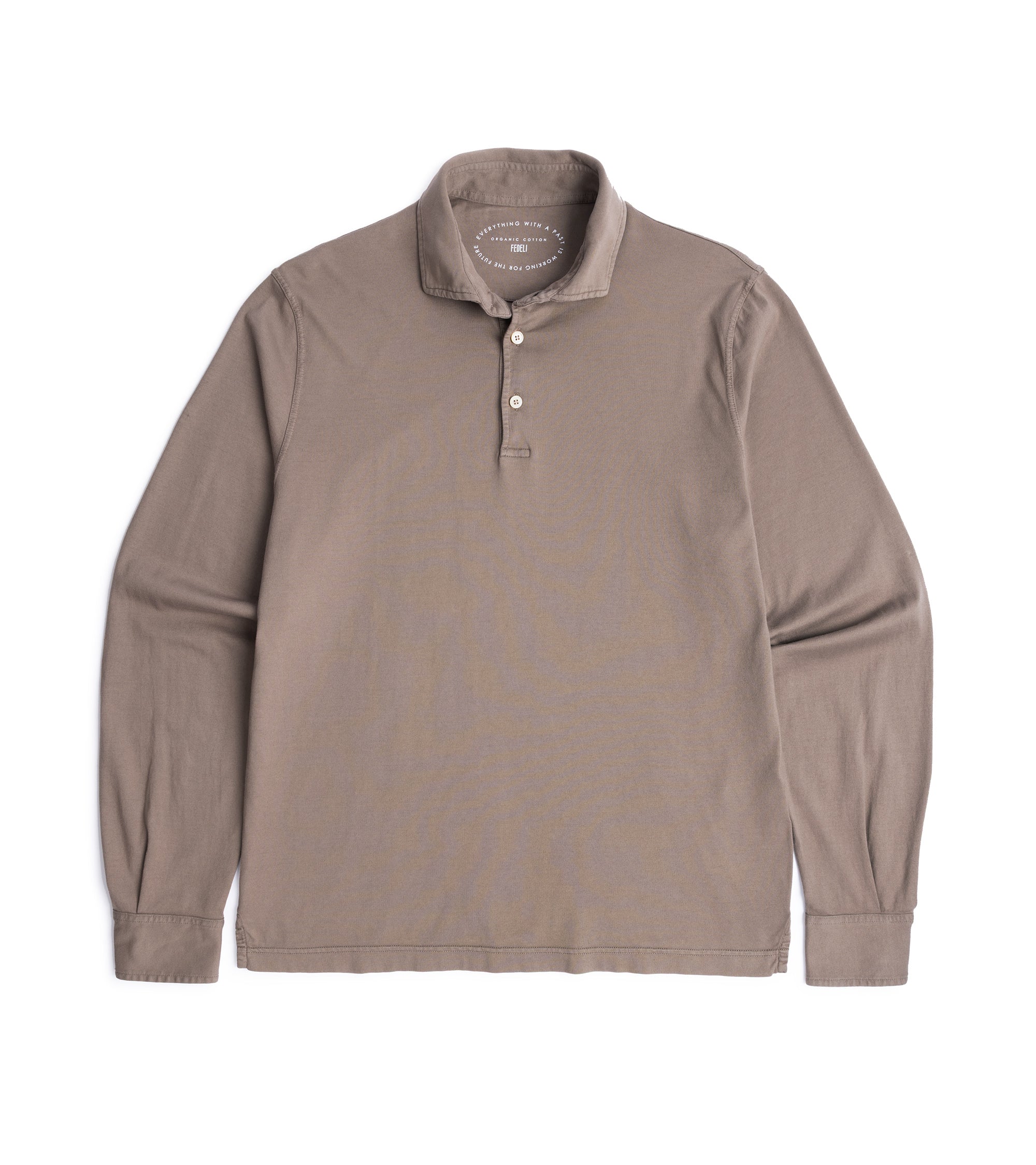 Fedeli Zero Cotton Jersey Long Sleeve Polo Shirt