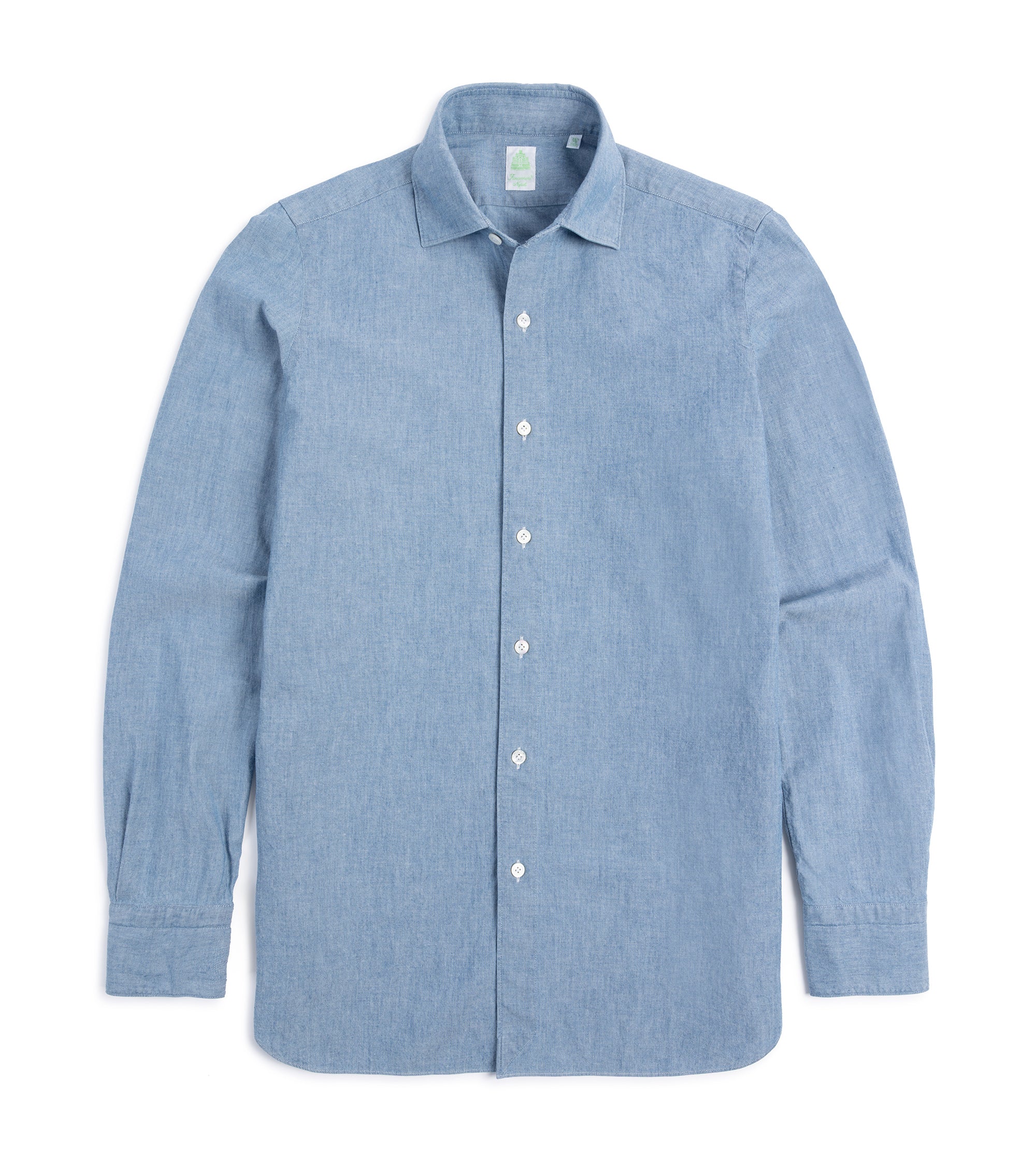 Finamore Gaeta Classic Cotton Luigi Sport Shirt: Chambray