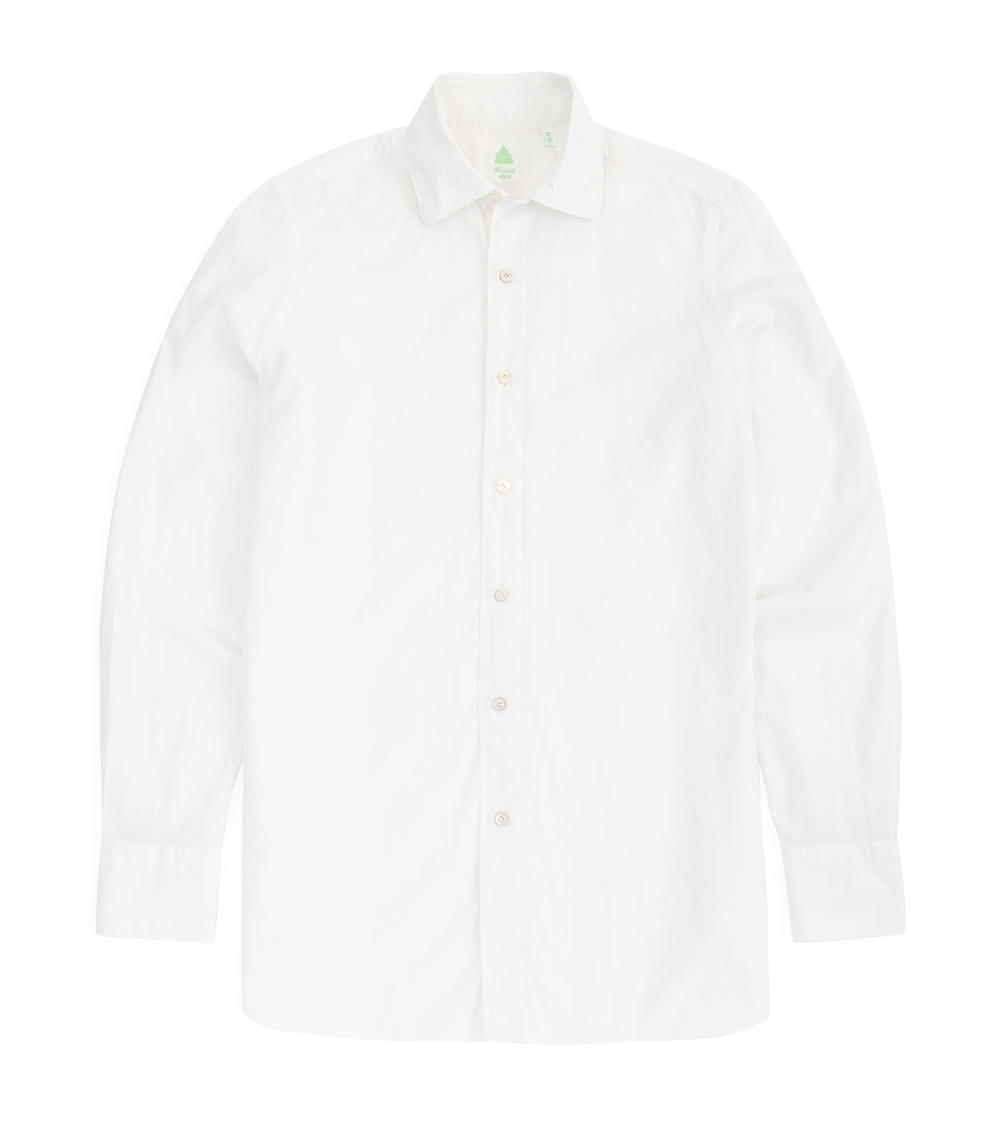Finamore Gaeta Superlight Cotton Luigi Sport Shirt: Chalk