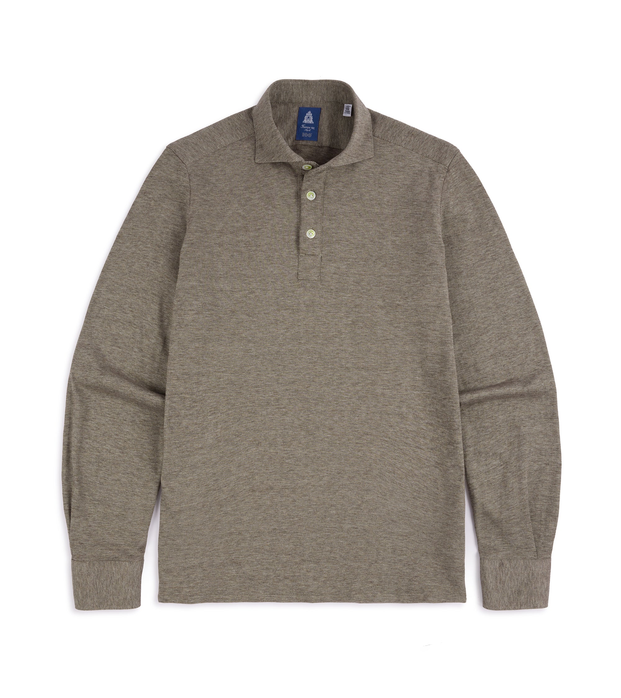 Finamore Orlando Cotton Cashmere Polo Shirt: Biscuit