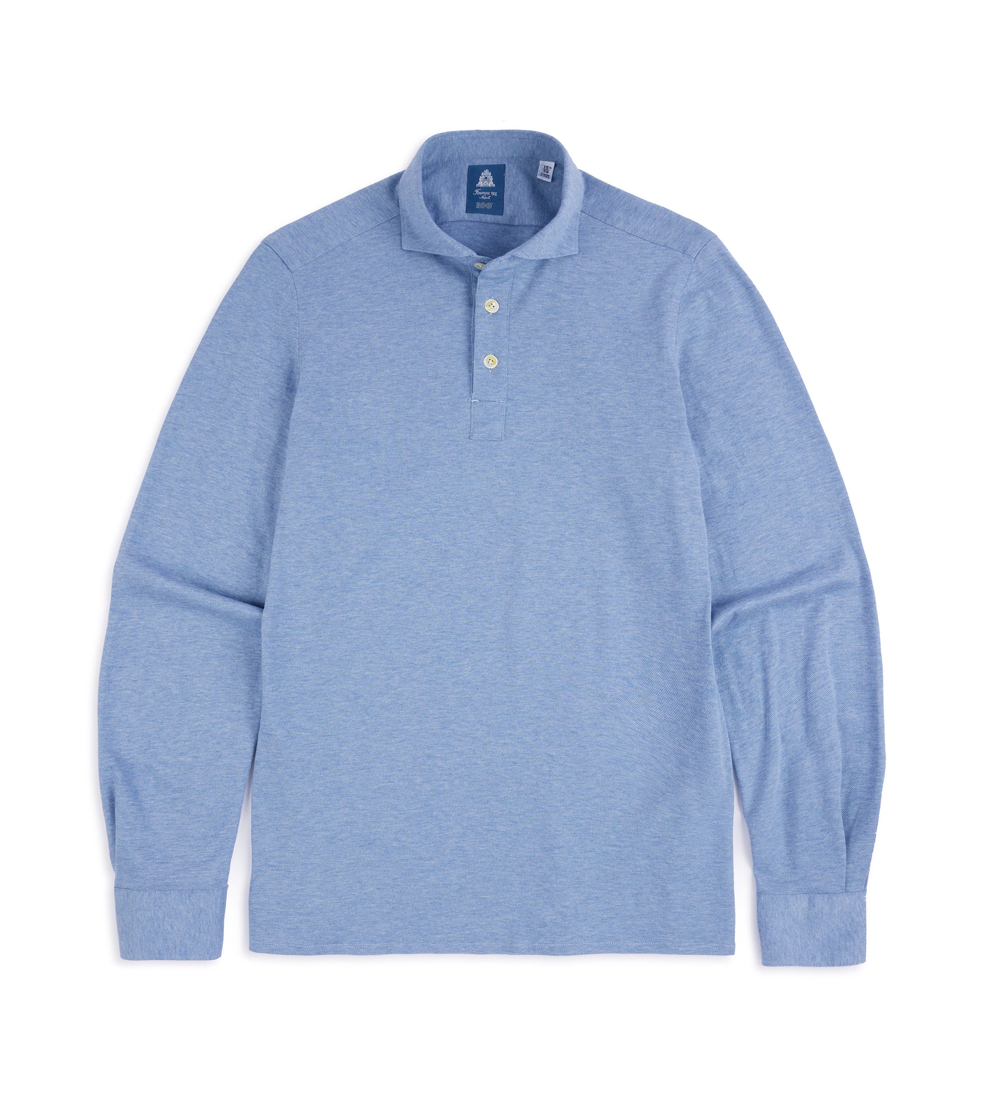 Finamore Orlando Cotton Cashmere Polo Shirt: Blue