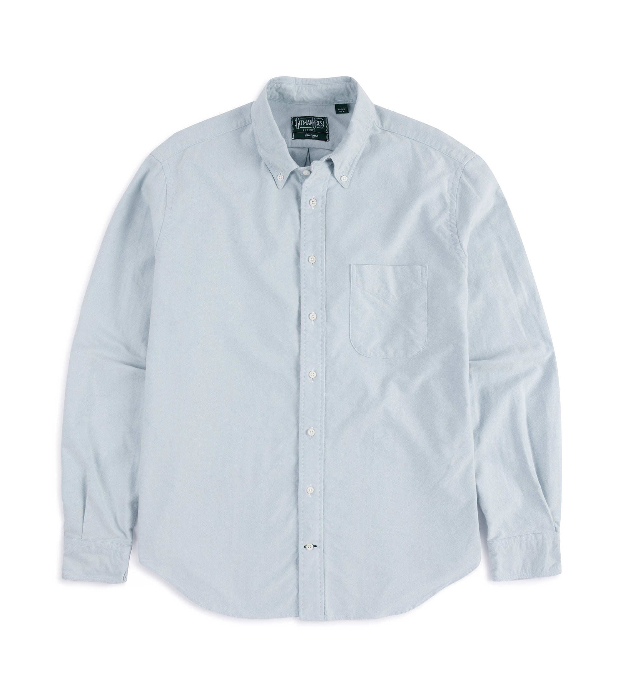 Gitman Vintage Brushed Oxford Cotton Shirt: Blue