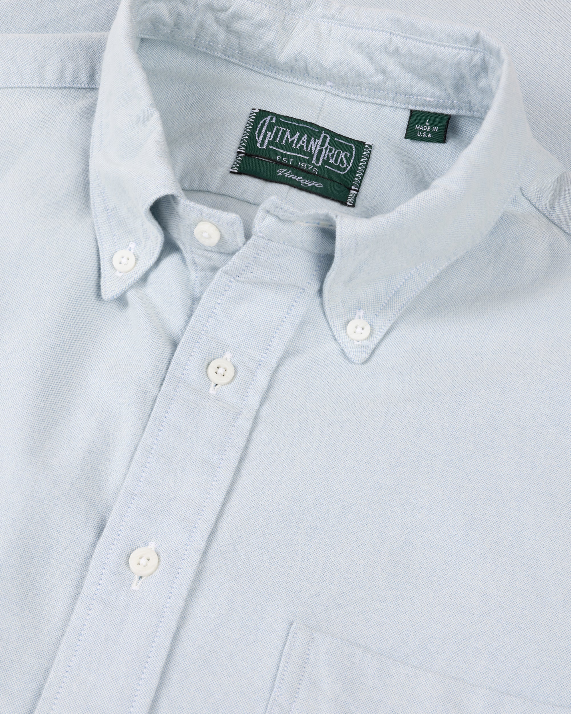 Gitman Vintage Brushed Oxford Cotton Shirt: Blue