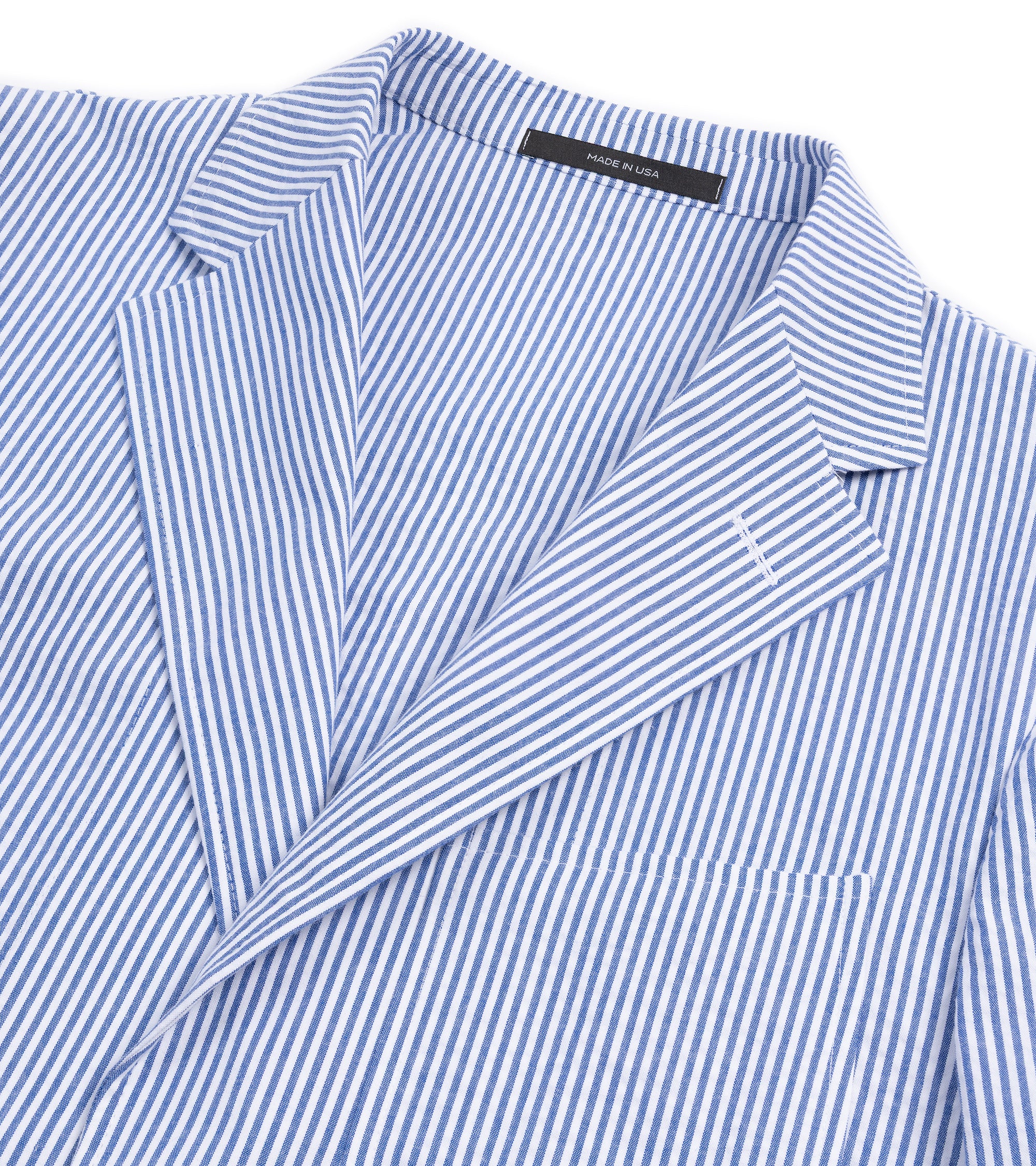 Gitman Vintage Cotton Seersucker Stripe Simple Jacket: Blue