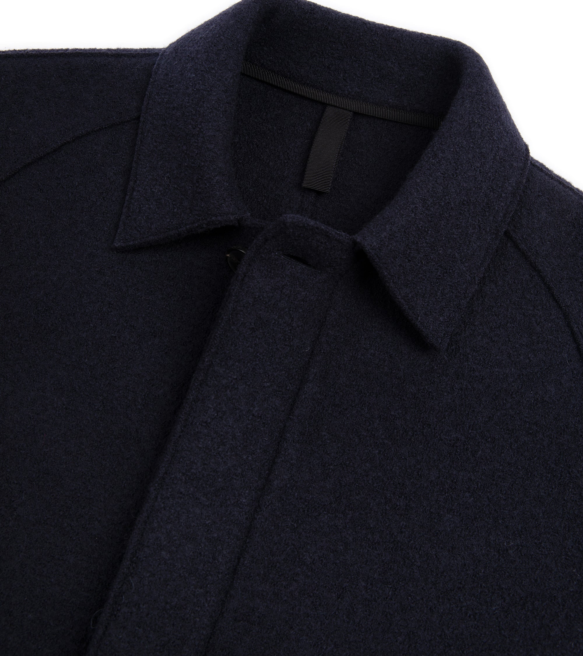 Harris Wharf Boiled Wool Raglan Coat: Navy