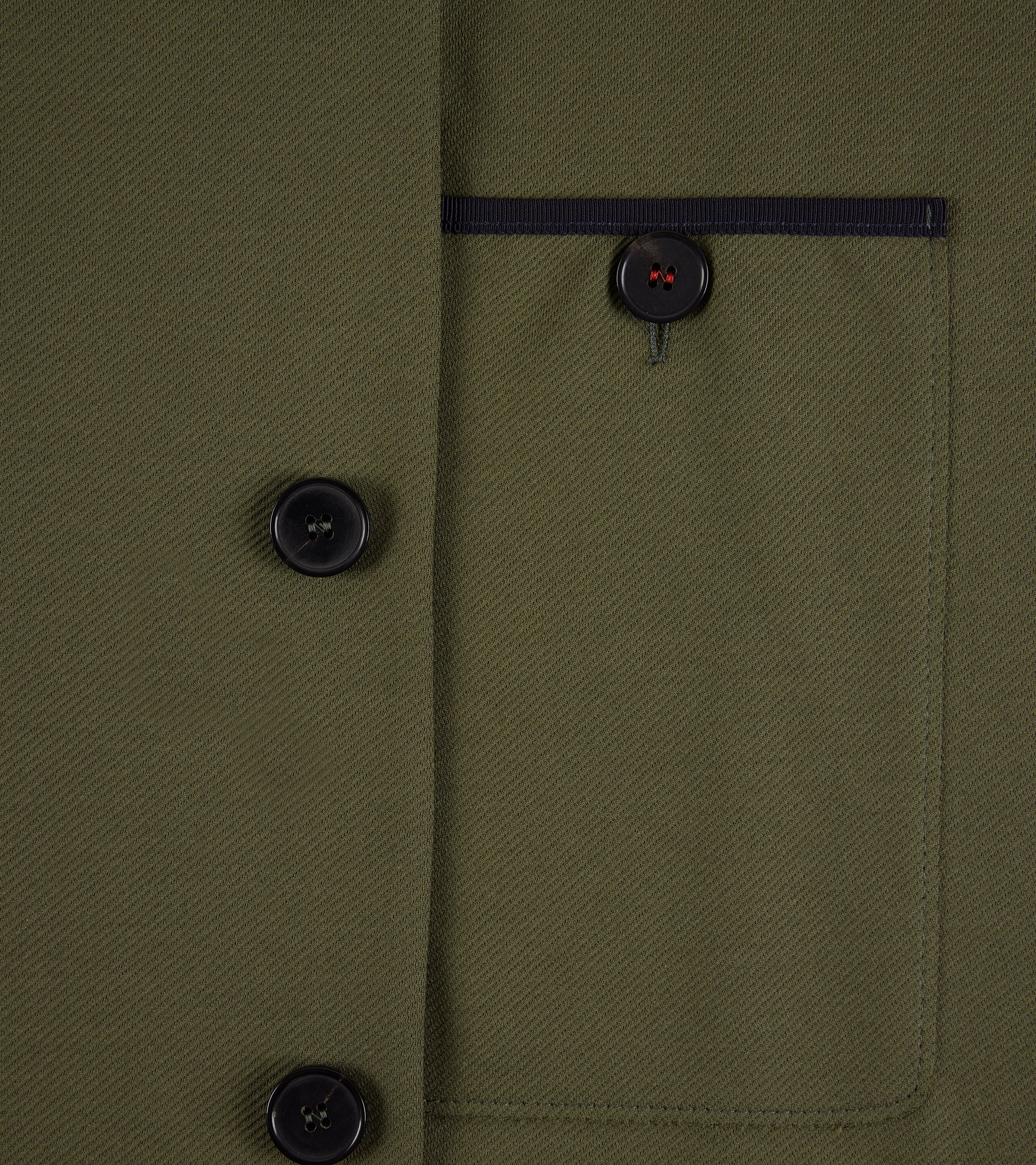 Harris Wharf Loro Piana Cotton Twill Nehru Jacket: Moss Green