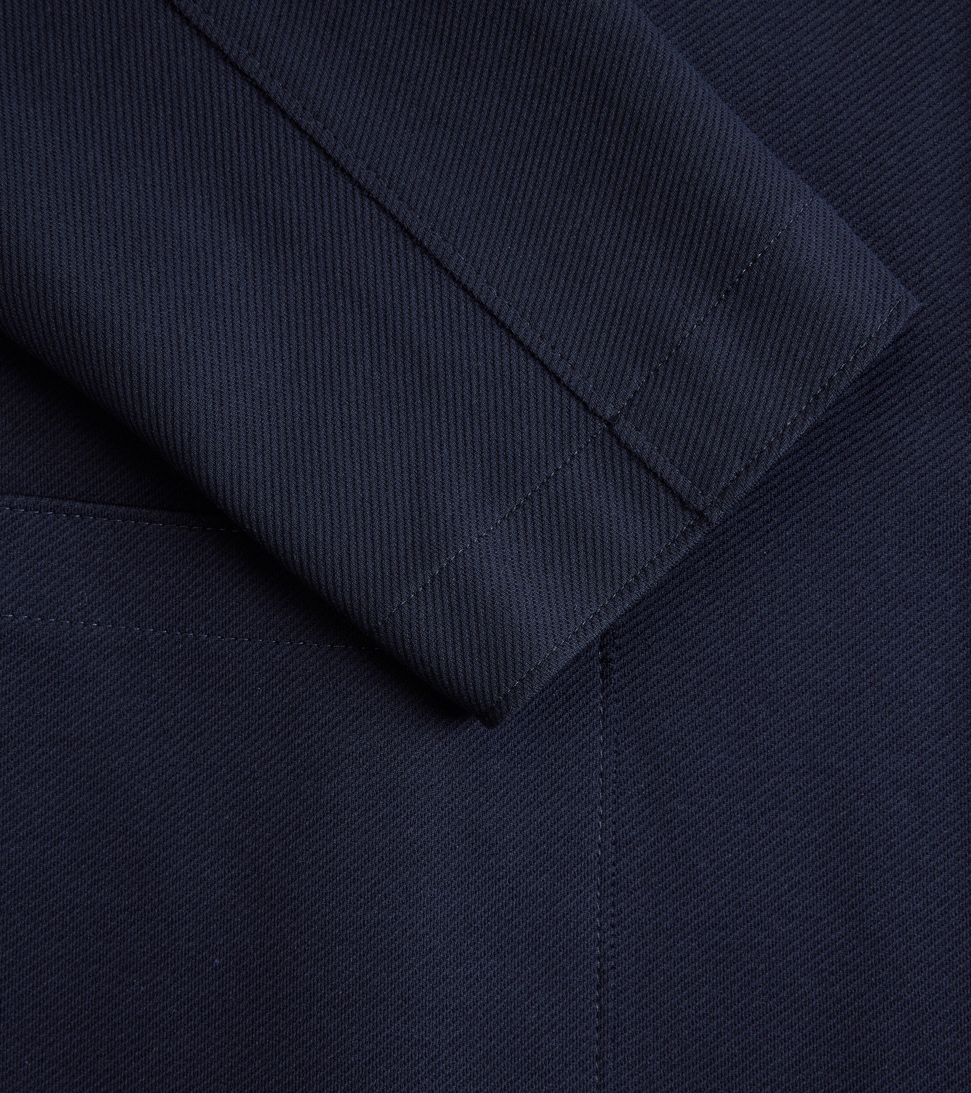 Harris Wharf Loro Piana Cotton Twill Nehru Jacket: Navy