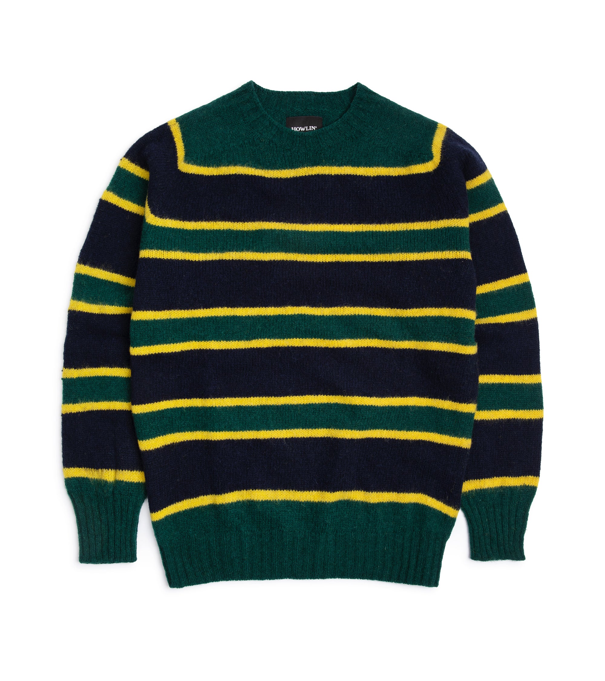 Howlin' Absolute Belter Wool Striped Crew Neck Sweater: Forest